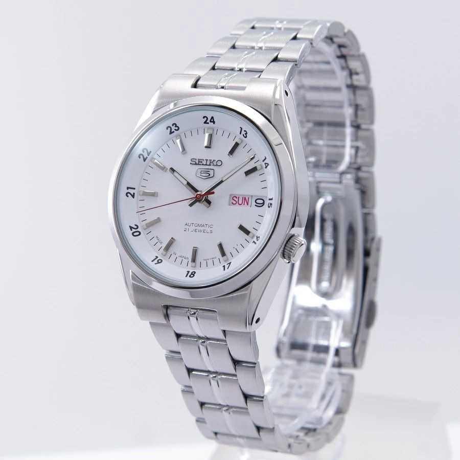 Seiko 5 Automatic 21 Jewels White Dial Japan Made Analog SNK559J1 Men’s Watch