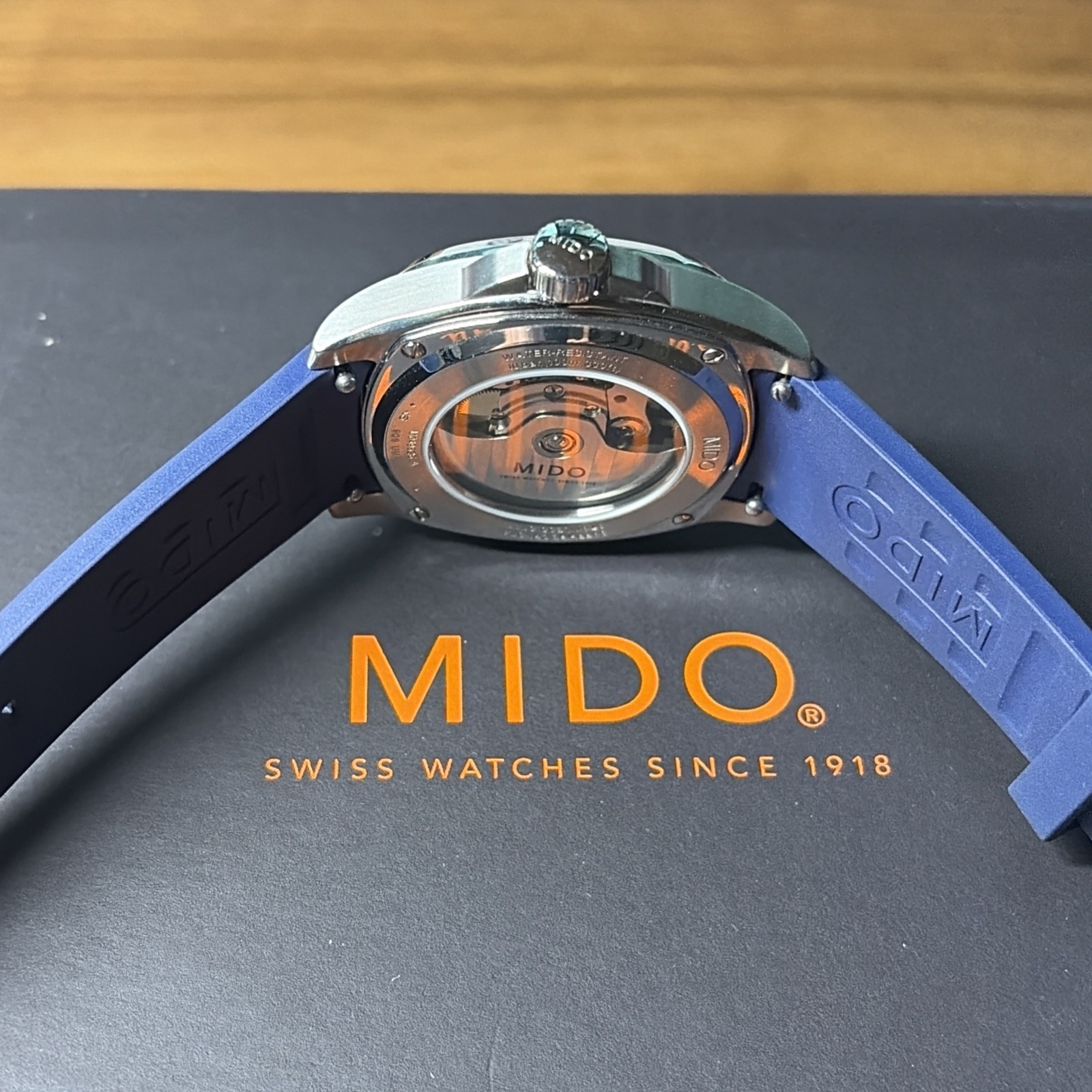 MIDO Multifort 40mm Auto Blue Sunburst Dial Rubber Strap Date 100m Box