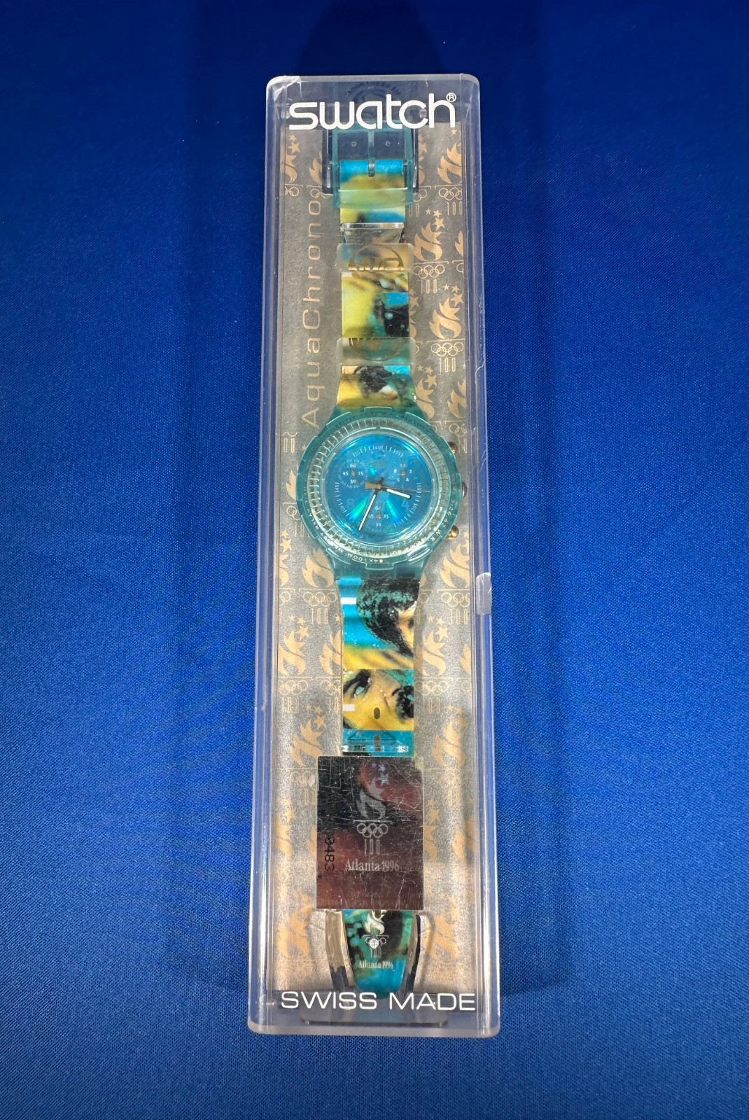 *1996 Atlanta Olympics Swatch Watch – AquaChrono Special – SBZ103 *NEW*