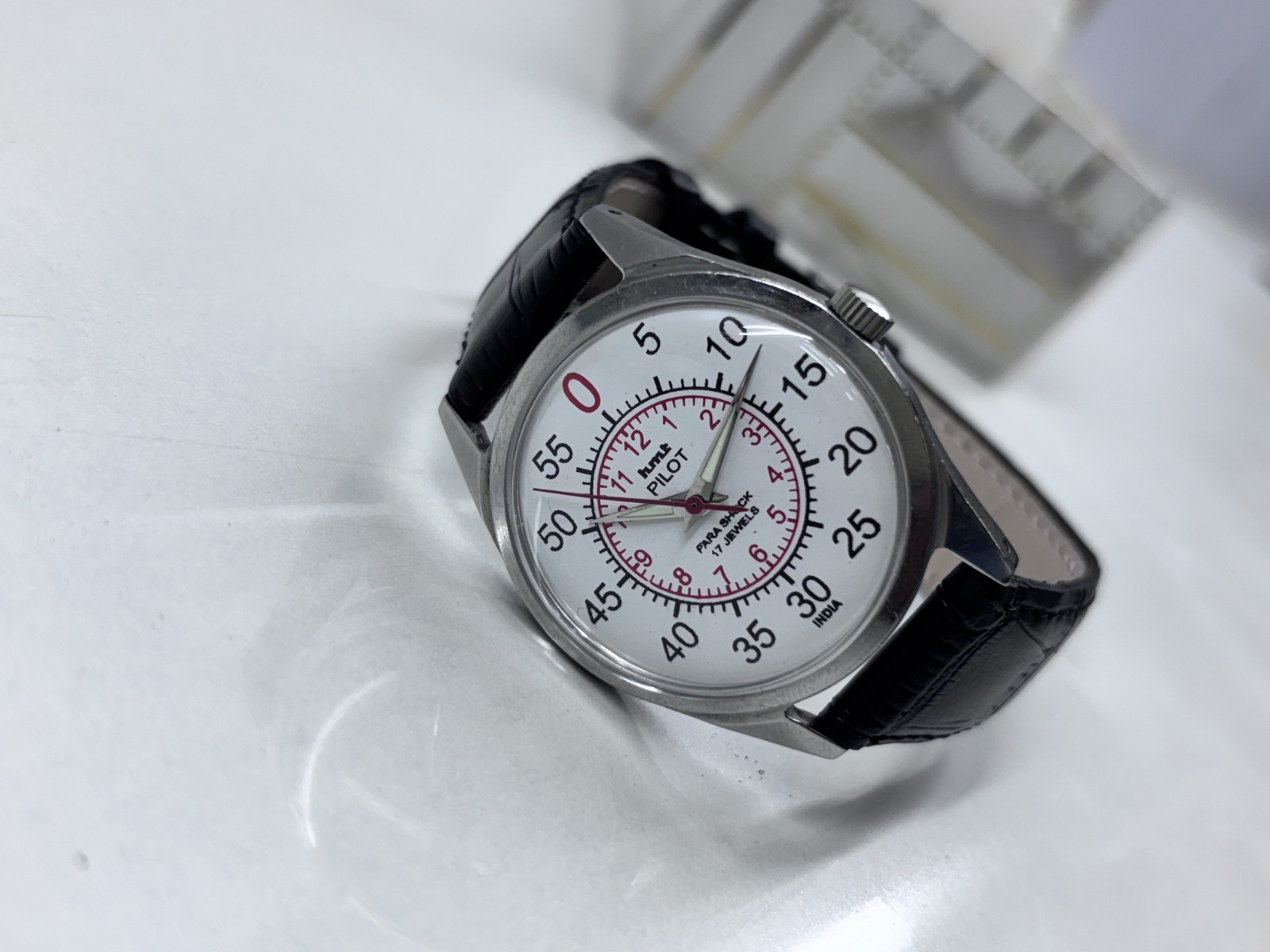Vintage Refurbished HMT Pilot White 17 Jewels Hand Winding men’s Wrist Watch