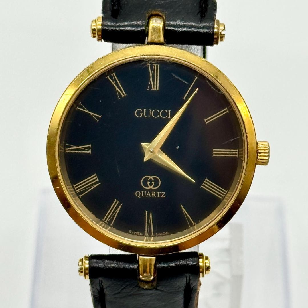 Working condition GUCCI watch, Sherry Line, black dial, quartz, 2 hands.