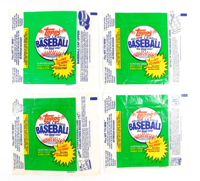 (4) 1981 Topps Baseball Wax Wrapper ~ All 4 Variations