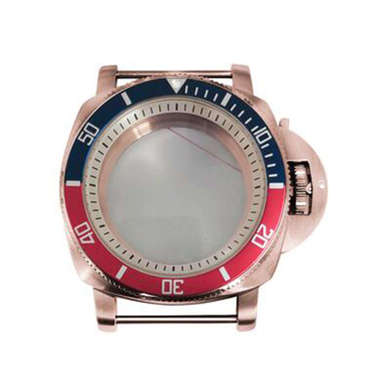 42mm PVD Rose Gold Watch Case Bezel White Inner Shadow Fit For NH35/36 Movement