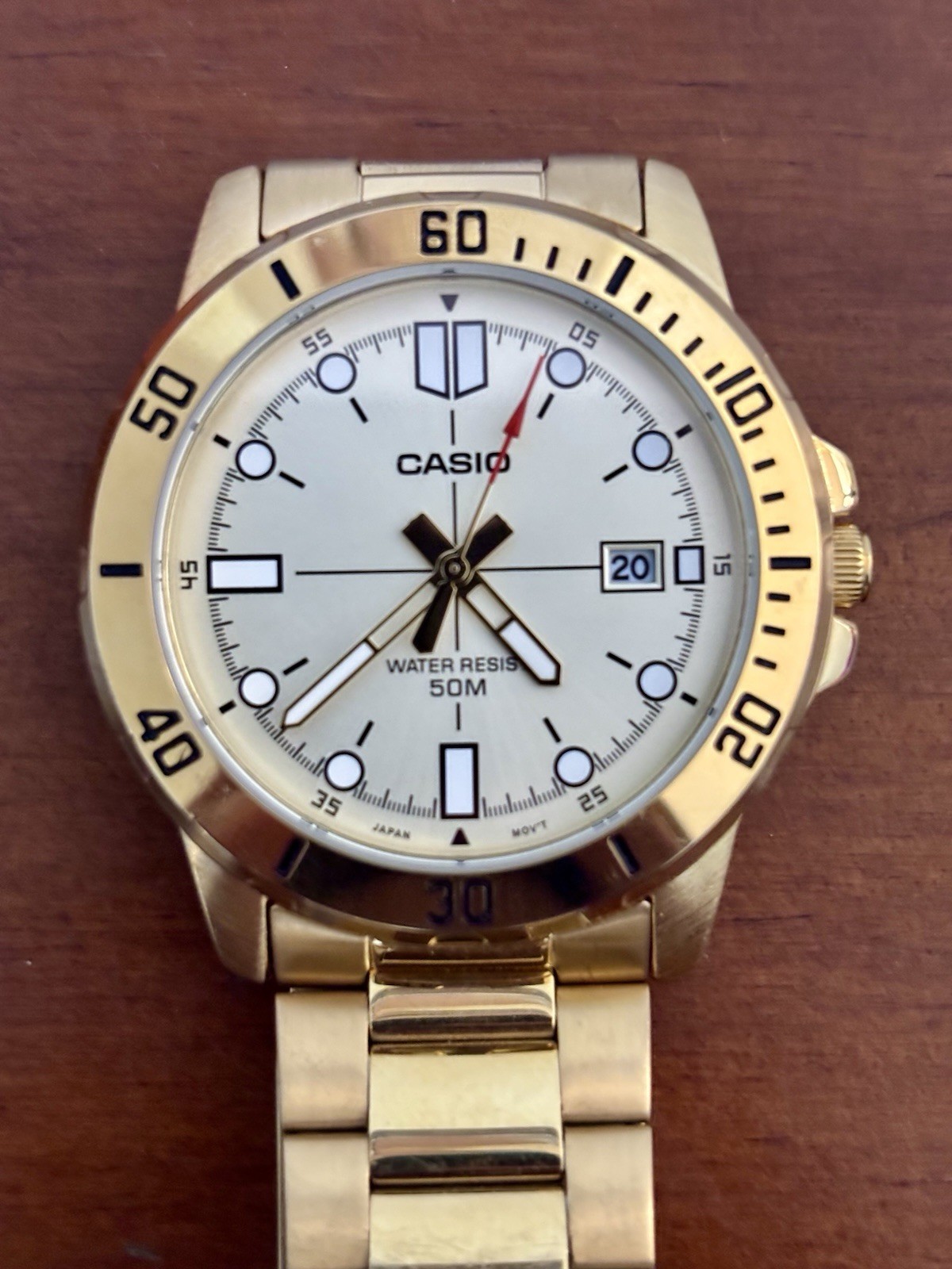 Casio MTP-VD01G-9E Men’s Enticer Gold Tone Stainless Steel Gold Dial Watch