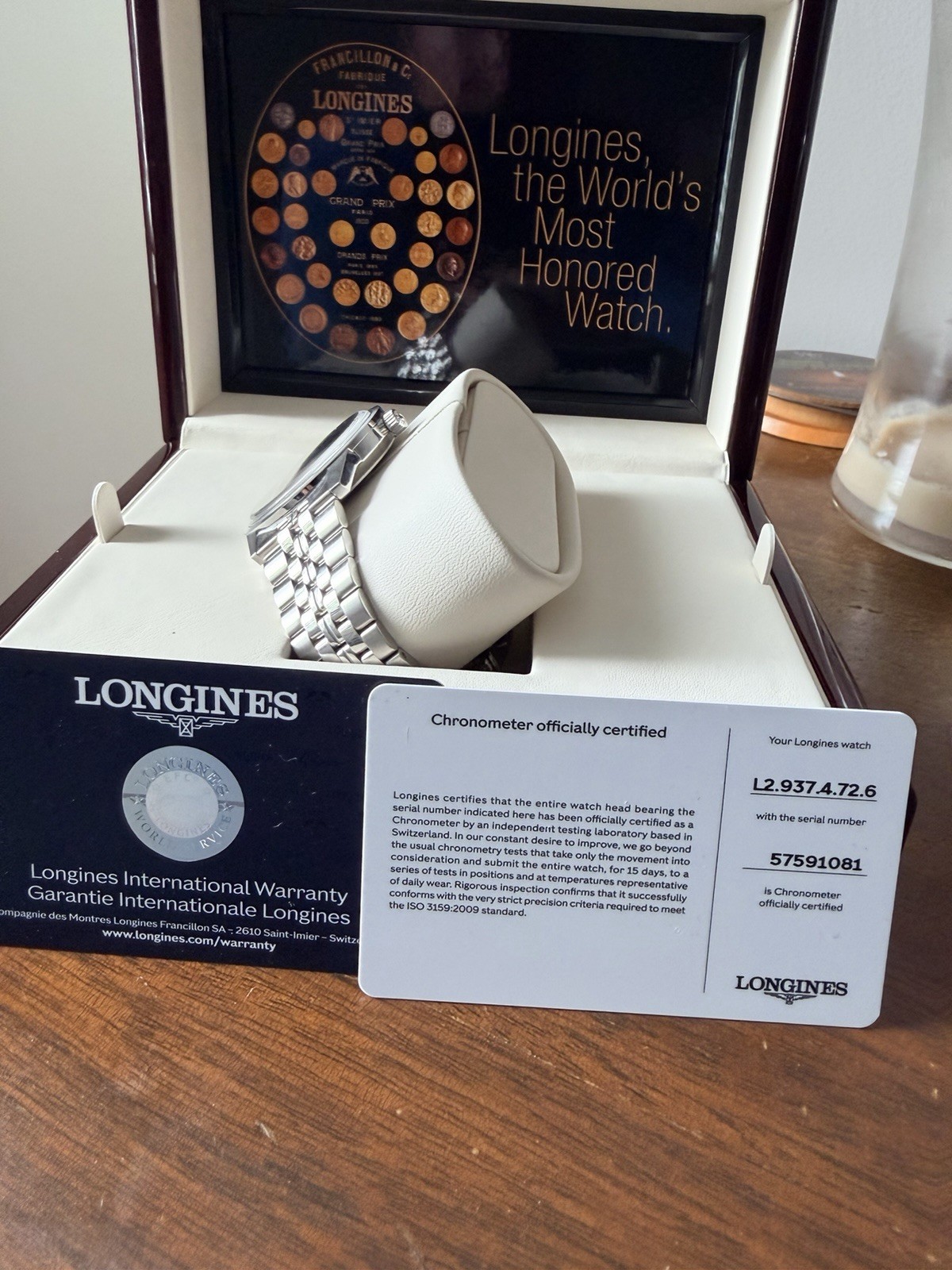 Longines Ultra-Chron Automatic Chronometer 40mm Silver Dial Steel Box Papers