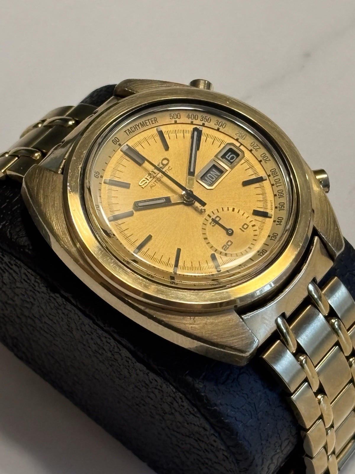 Seiko 6139-6015 Chronograph Automatic Watch Gold Tone Bruce Lee Edition