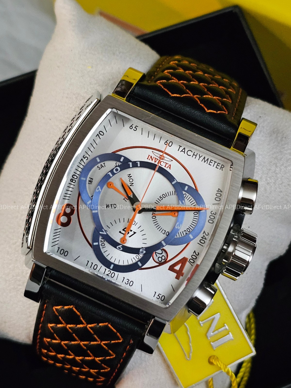 Invicta – S1 Rally – Swiss Z60 Chronograph – Black Orange Leather – Mens Watch