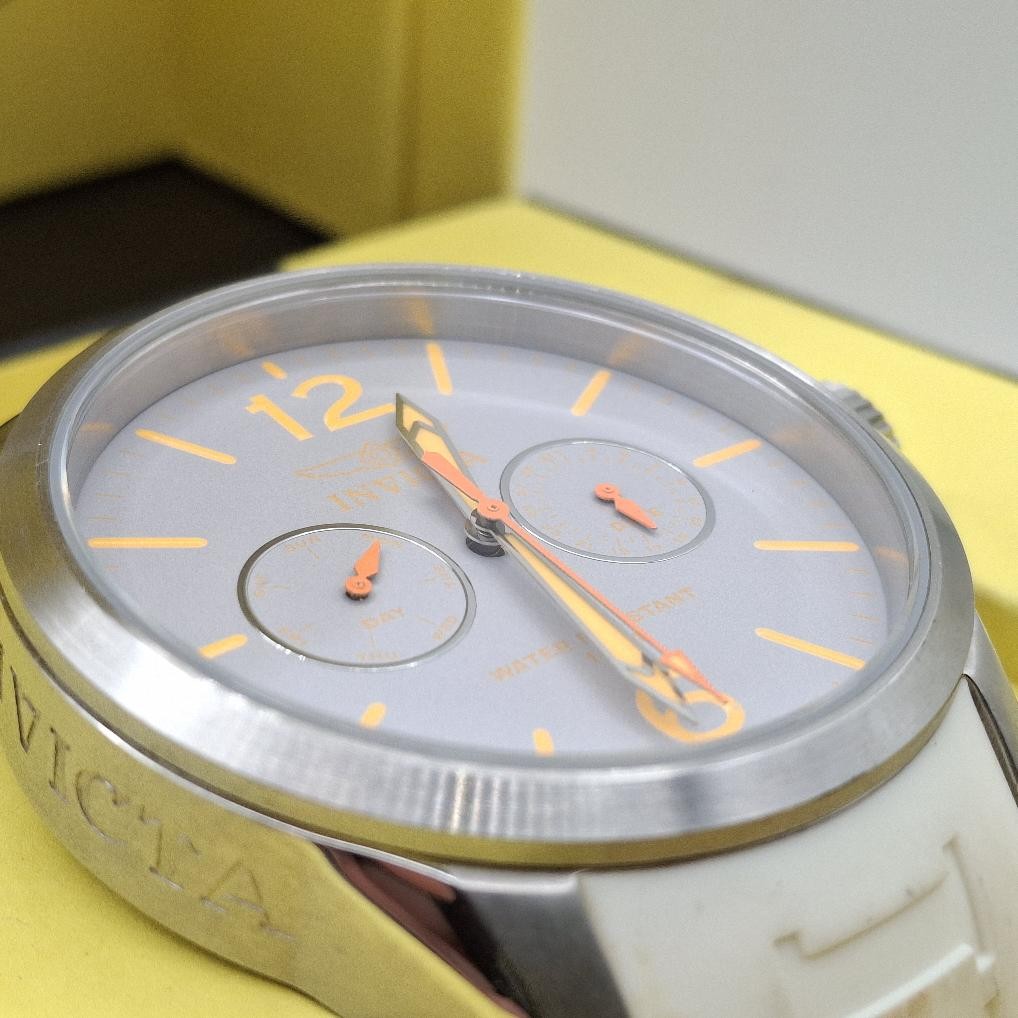 Invicta 11758 I Force White Gray & Orange Men’s 42mm Swiss Quartz Day Date Watch