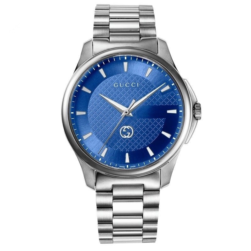 $1150 MSRP | Gucci Men’s G-Timeless Blue Dial Stainless Steel Watch – YA126371