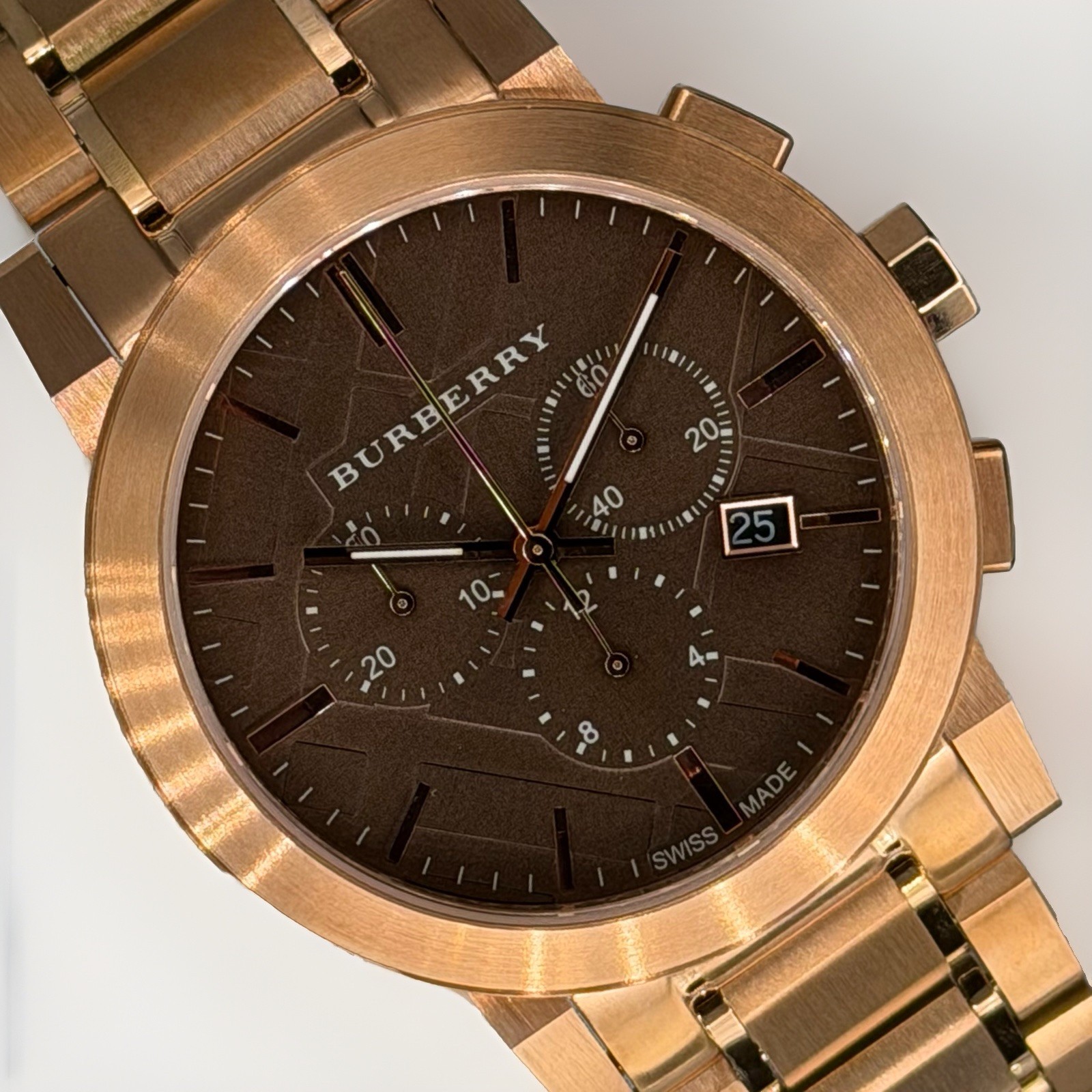 BURBERRY The City BU9353 Classic Chronograph 42mm Rose Gold Unisex Wristwatch