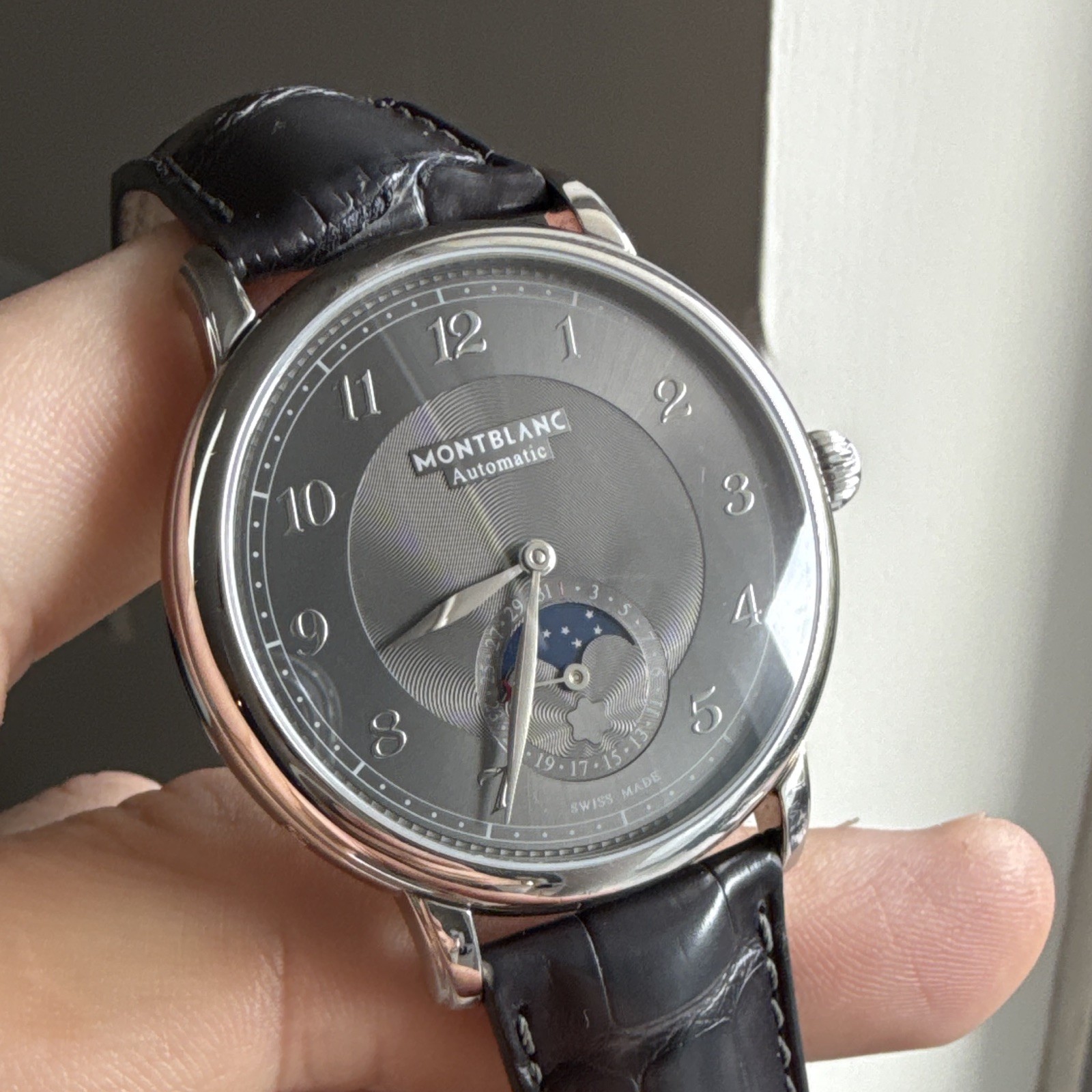 Montblanc Star Legacy Automatic Moon Phase 42mm Gray Dial Grey Leather