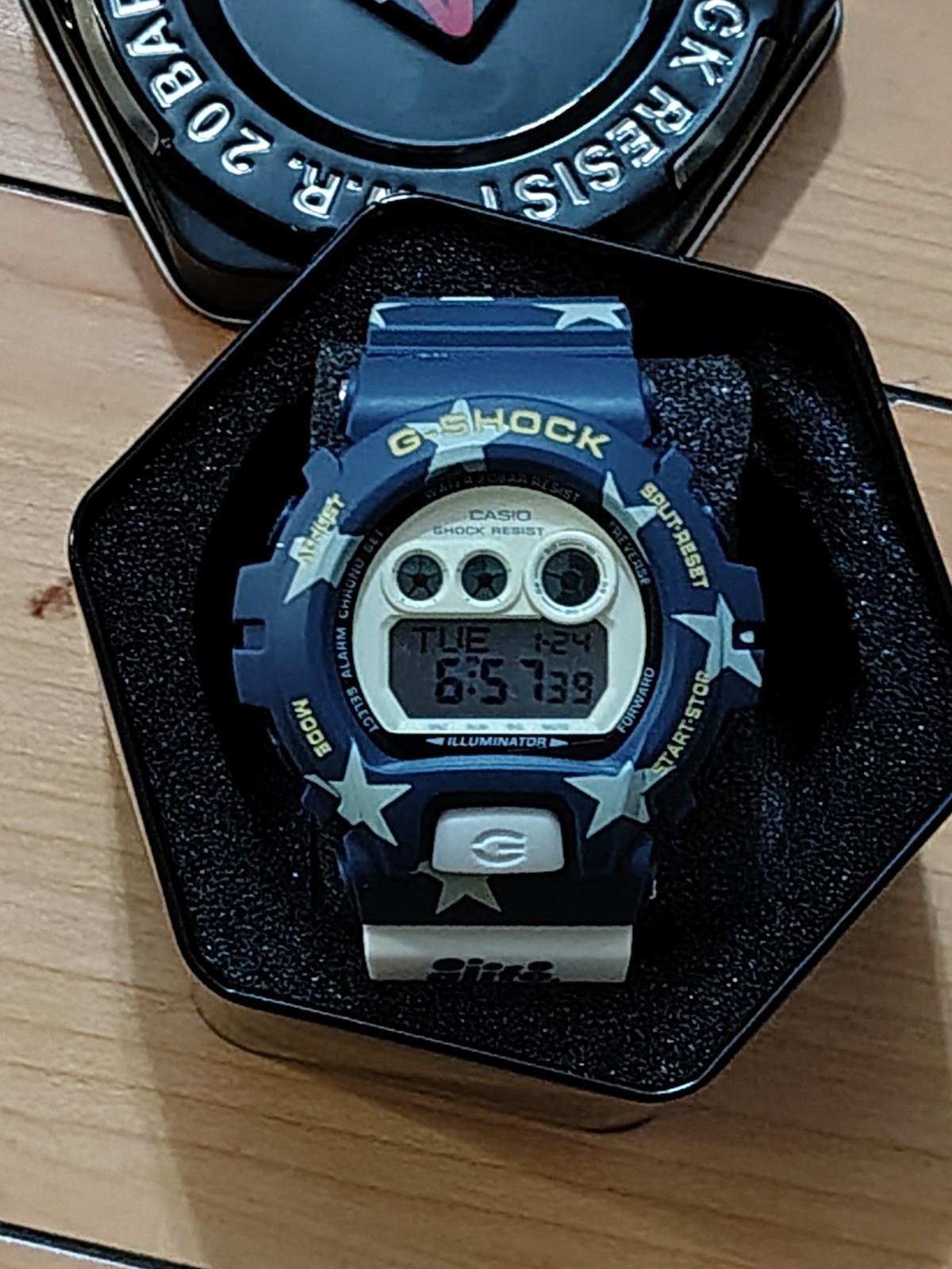 Casio G-SHOCK Digital Blue/White Star Resin Watch Shock Resistant Quartz w/ Box