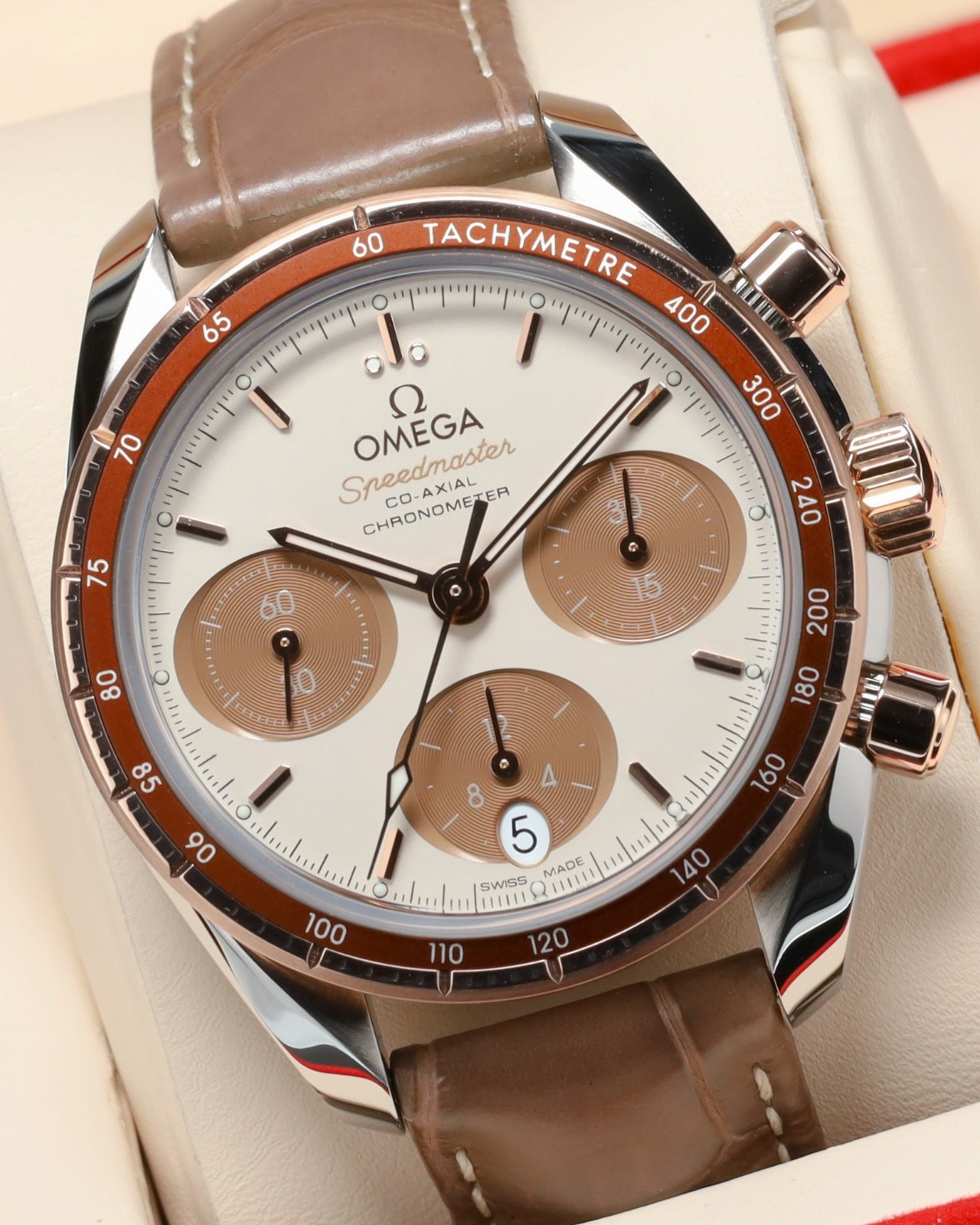 Omega Speedmaster 38 “Cappuccino” [Complete] 38MM Brown Dial Two-Tone Steel
