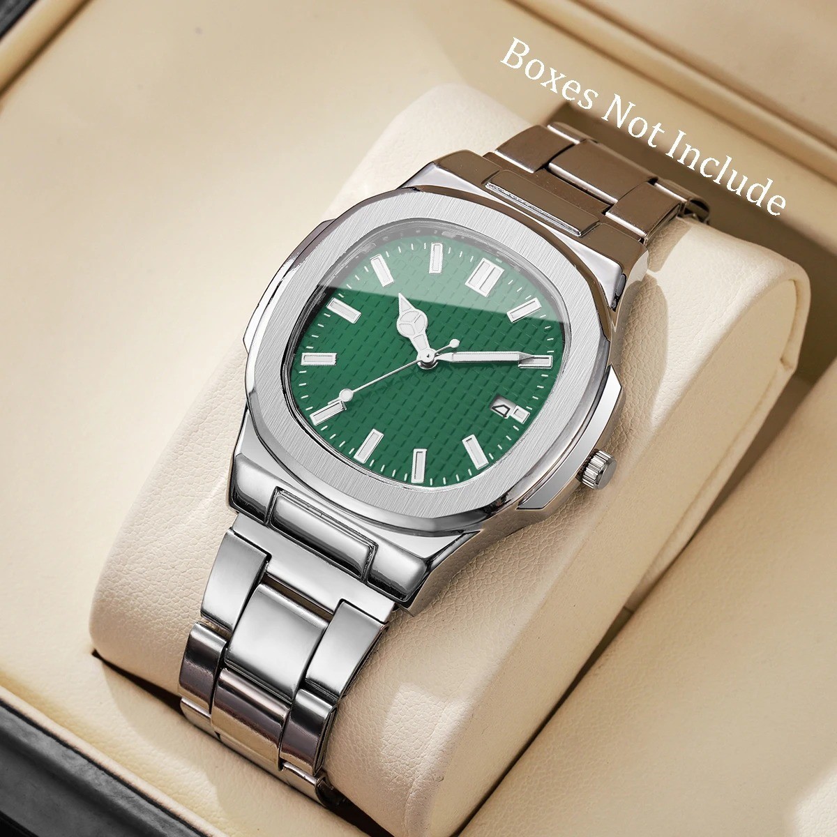 Montres d’affaires de luxe pour hommes, cadran carré, bracelet en acier inoxydab
