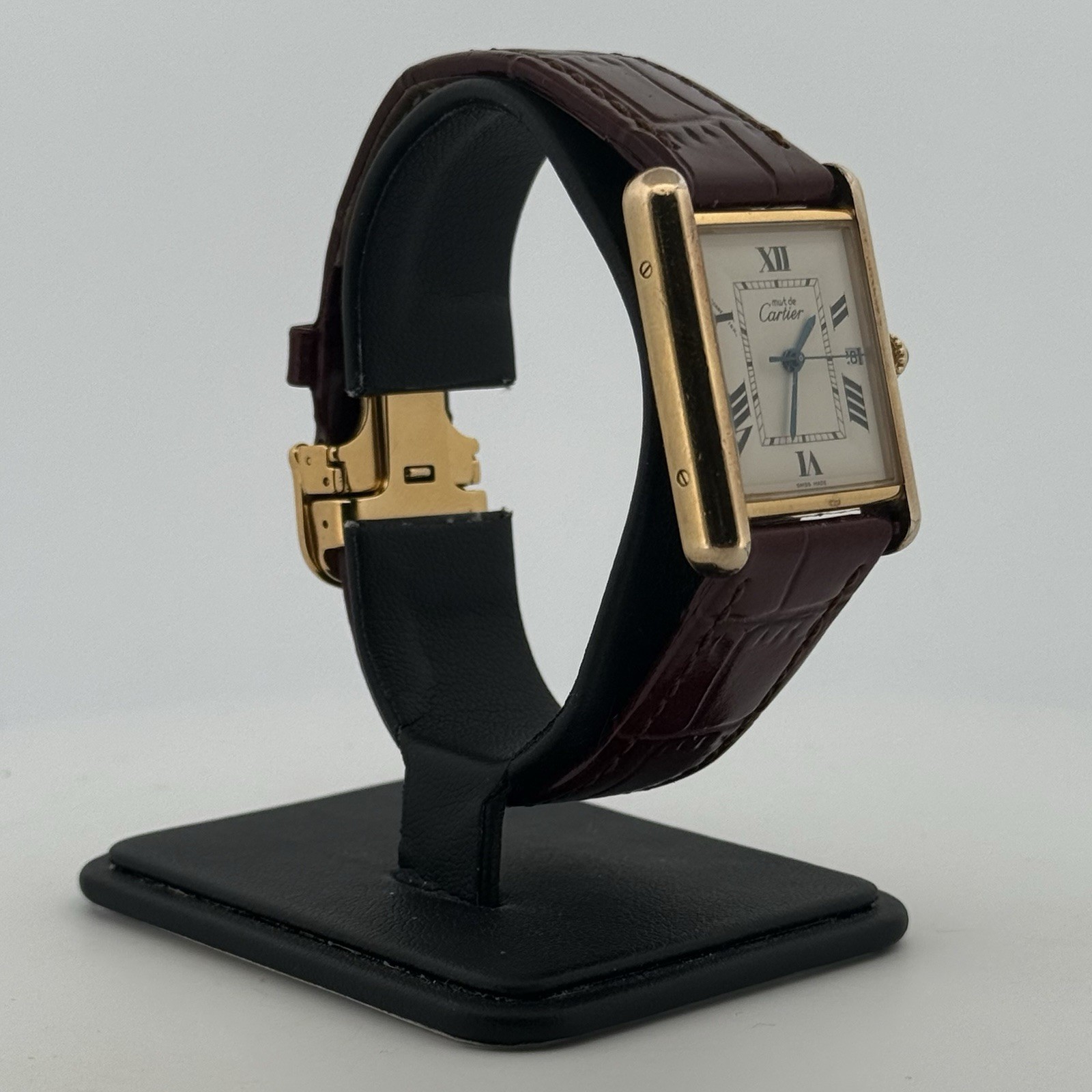 Cartier Must de Cartier Tank Vermeil Date 25mm Quartz Men’s Watch Ref. 2413