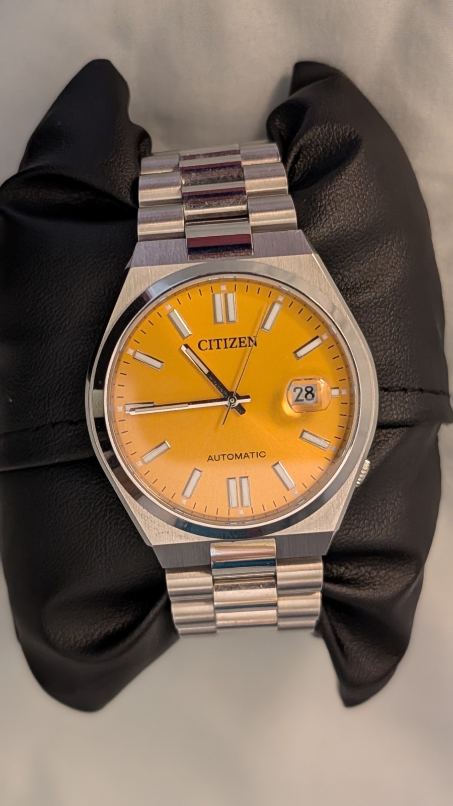 Citizen Tsuyosa Automatic Yellow Dial Stainless Steel watch with Box and papers