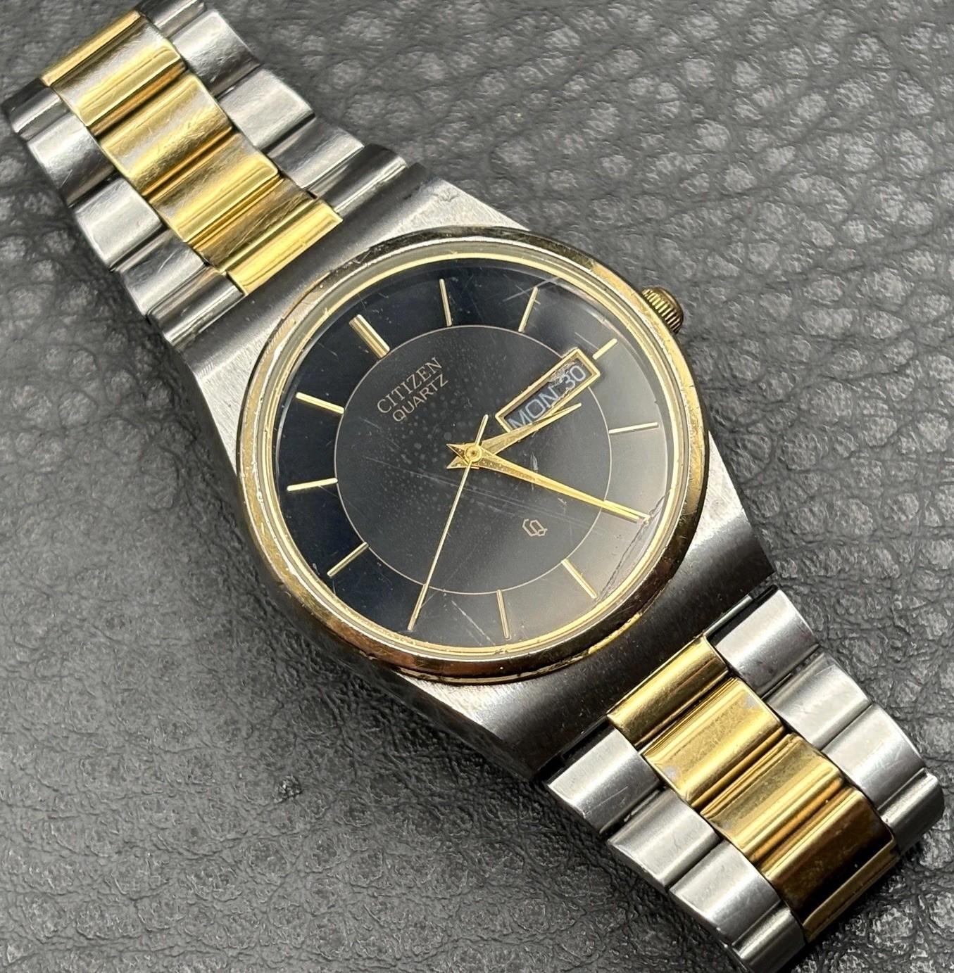 Citizen CQ Quartz Men’s Watch Two-Tone Black Dial Day-Date