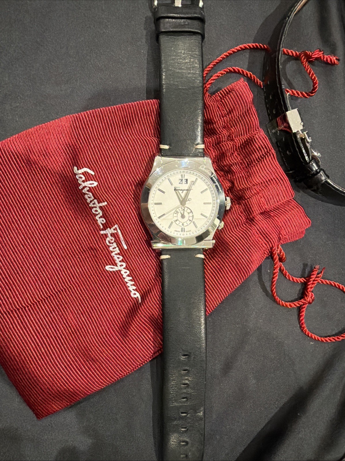 salvador ferragamo Men’s Quartz Movement Stainless Steel On A Leather Band ￼