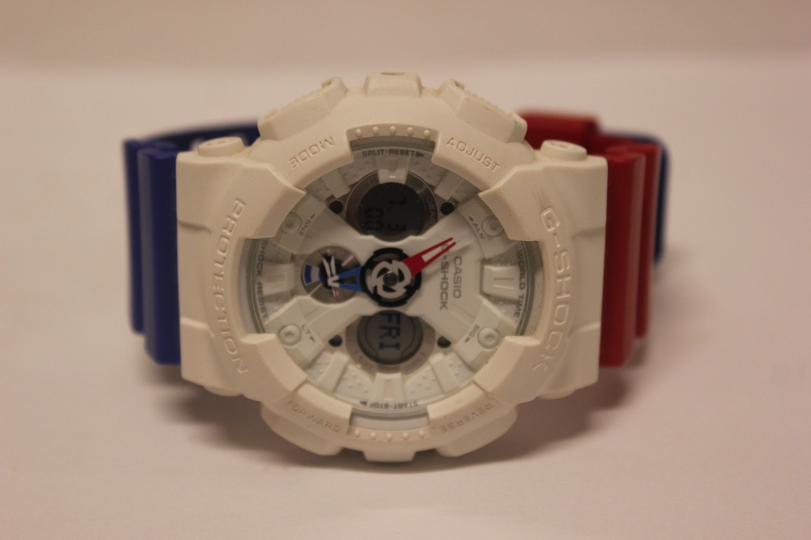 Casio G-SHOCK GA-120TRM Tricolor White Blue Red Ana-Digi Japan F4B8