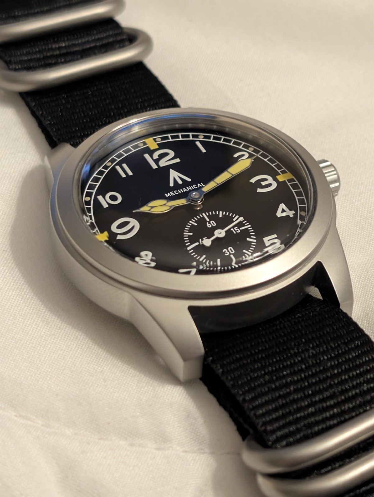 Toujours Pret Mechanical Dirty Dozen Military watch Blasted Stainless steel 39mm