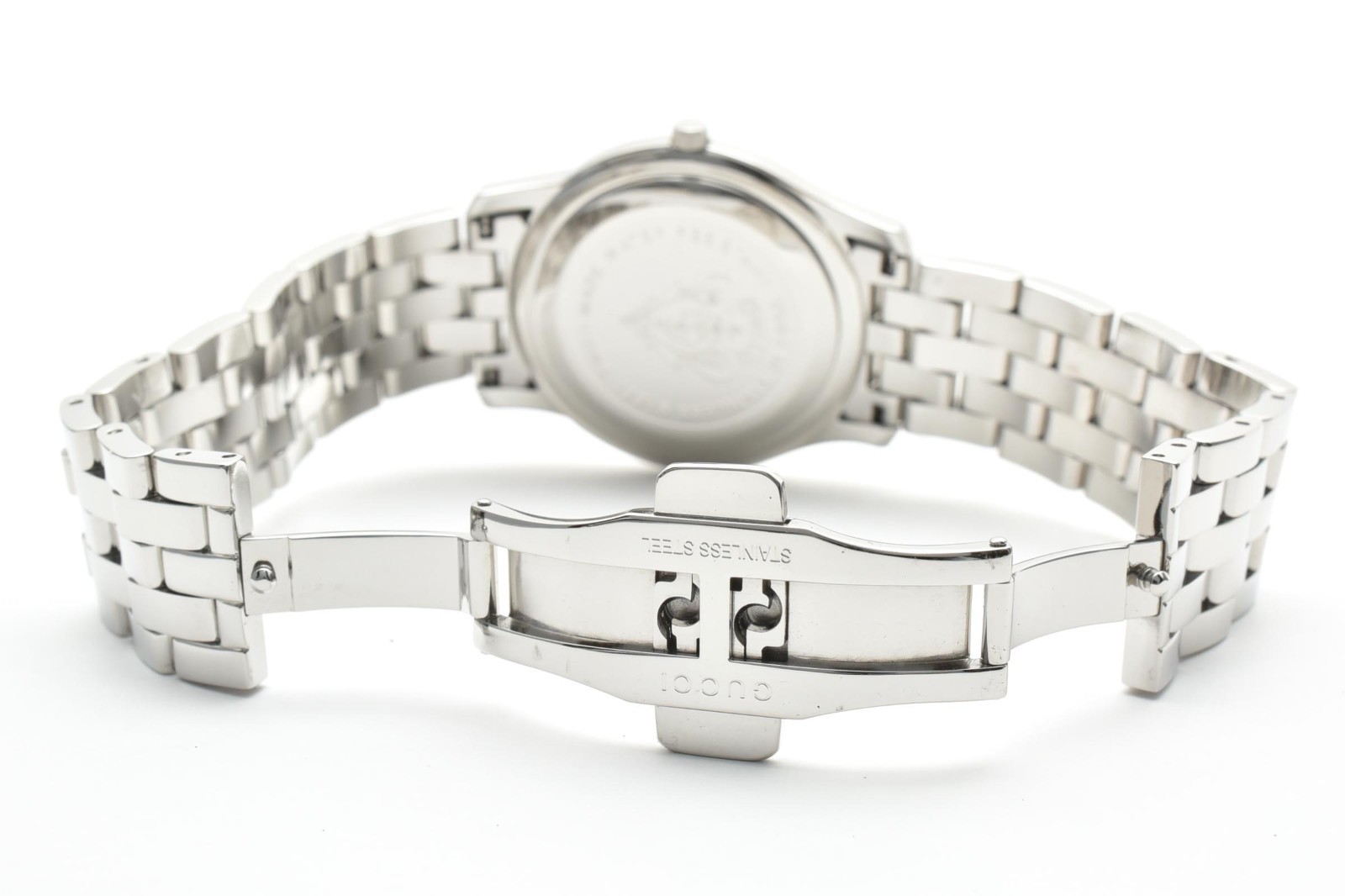 GUCCI 5500M G-Class Quartz Men’s Watch 35mm Vintage Silver Dial Date Swiss