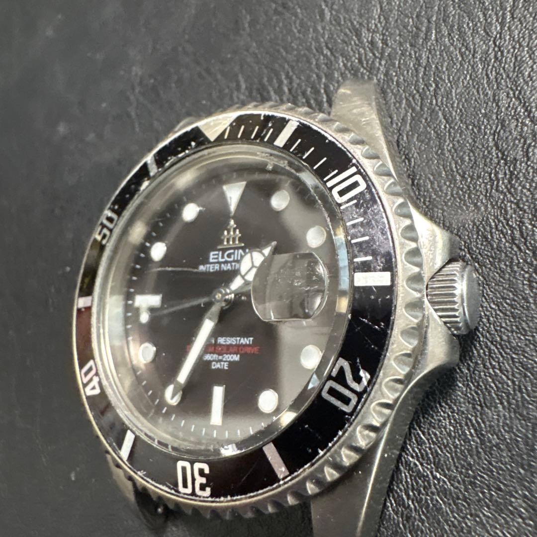 Elgin Titanium Solar Diver Watch 2000s Used