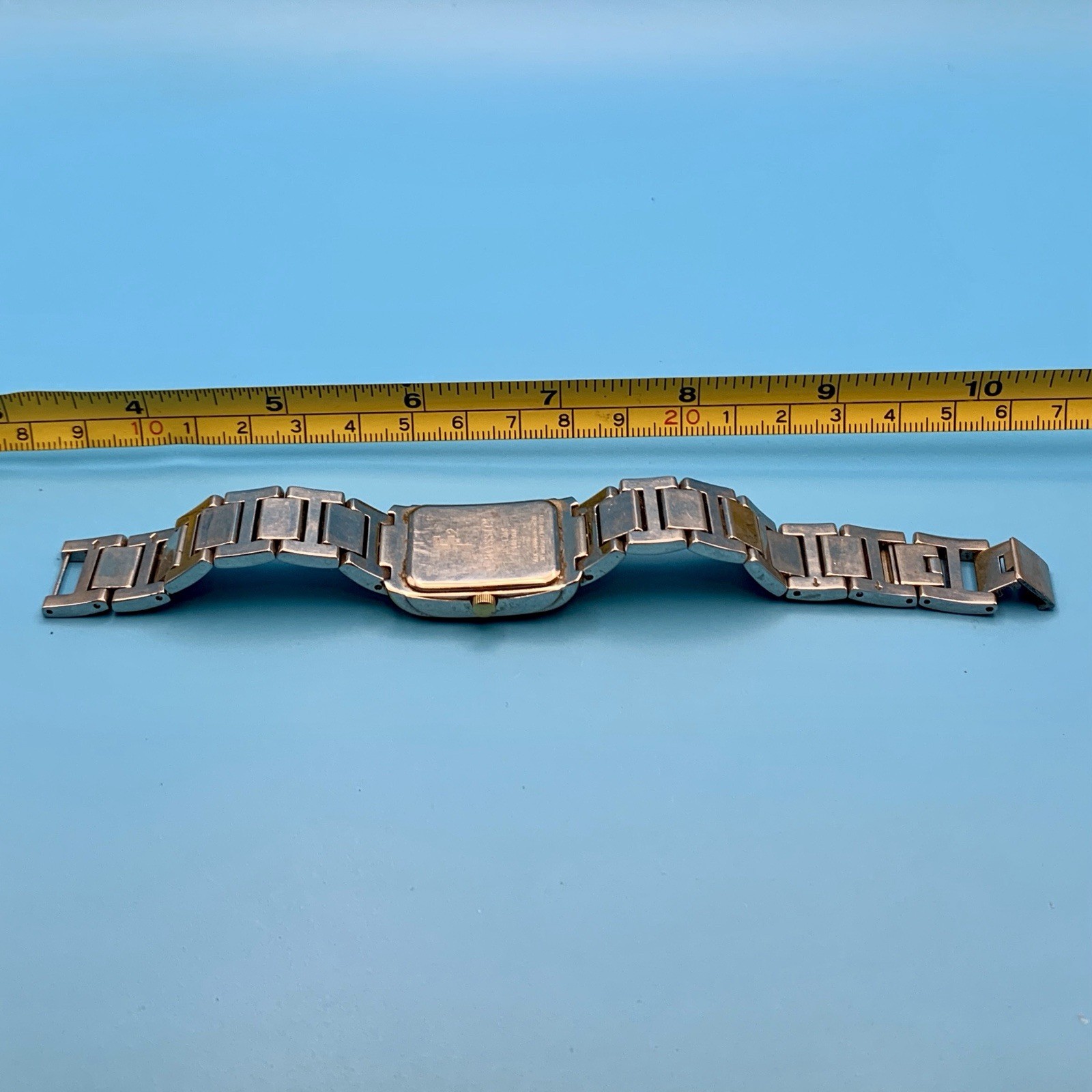 FOSSIL F2 ES-1268 Women’s Vintage Tank Quartz Bracelet Wristwatch Works New Batt