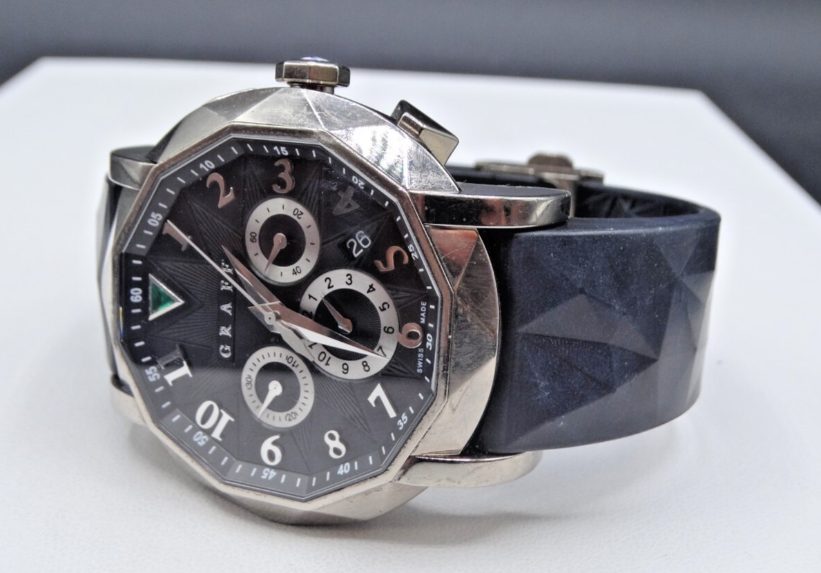 Graff ChronoGraff 18k White Gold Men’s Watch 45mm CG45WGB