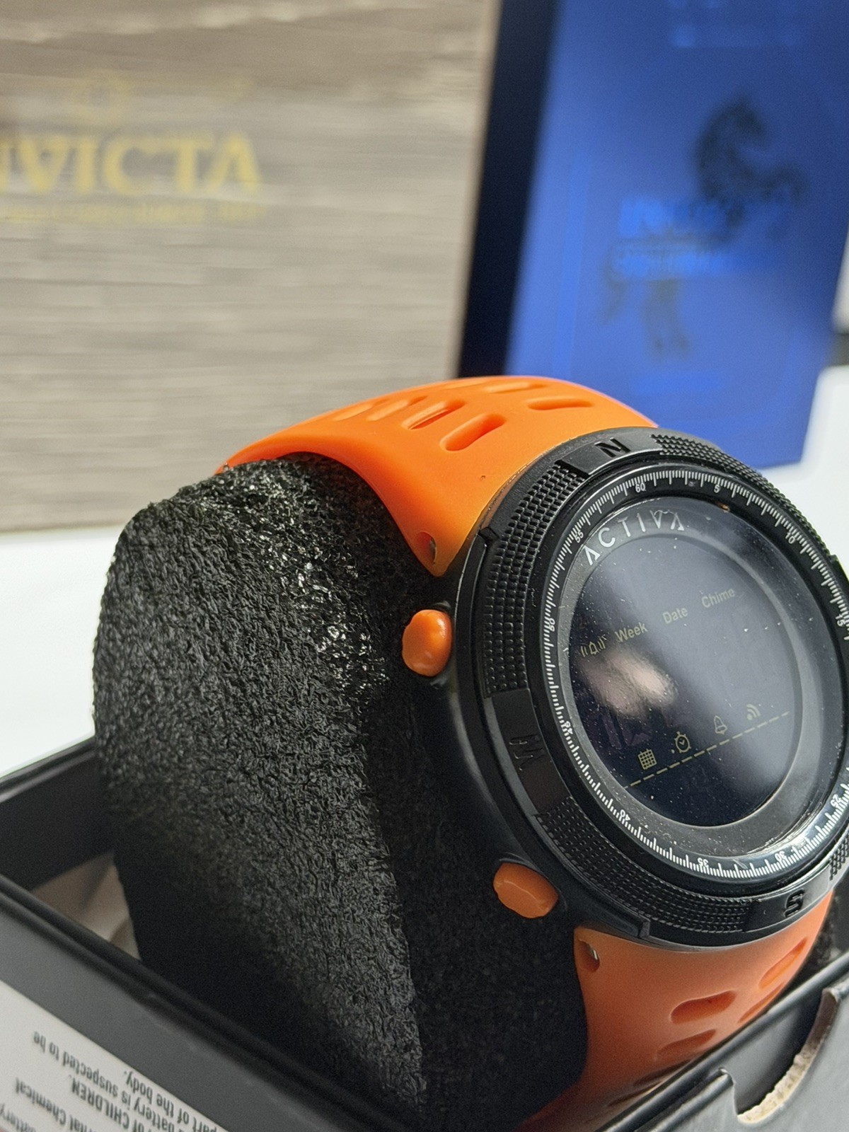 Activa x Invicta Men’s 50mm Digital Sport Watch – Black/Orange (ACW1915-006) NEW