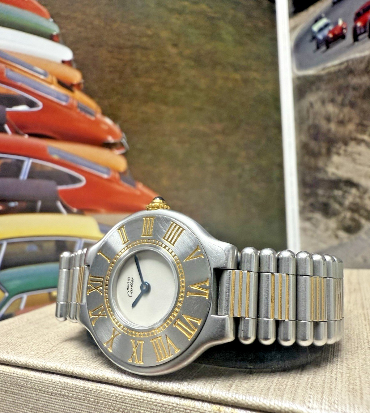 Ladies Cartier Must De Cartier 21 Steel And Gold Round Dress Watch