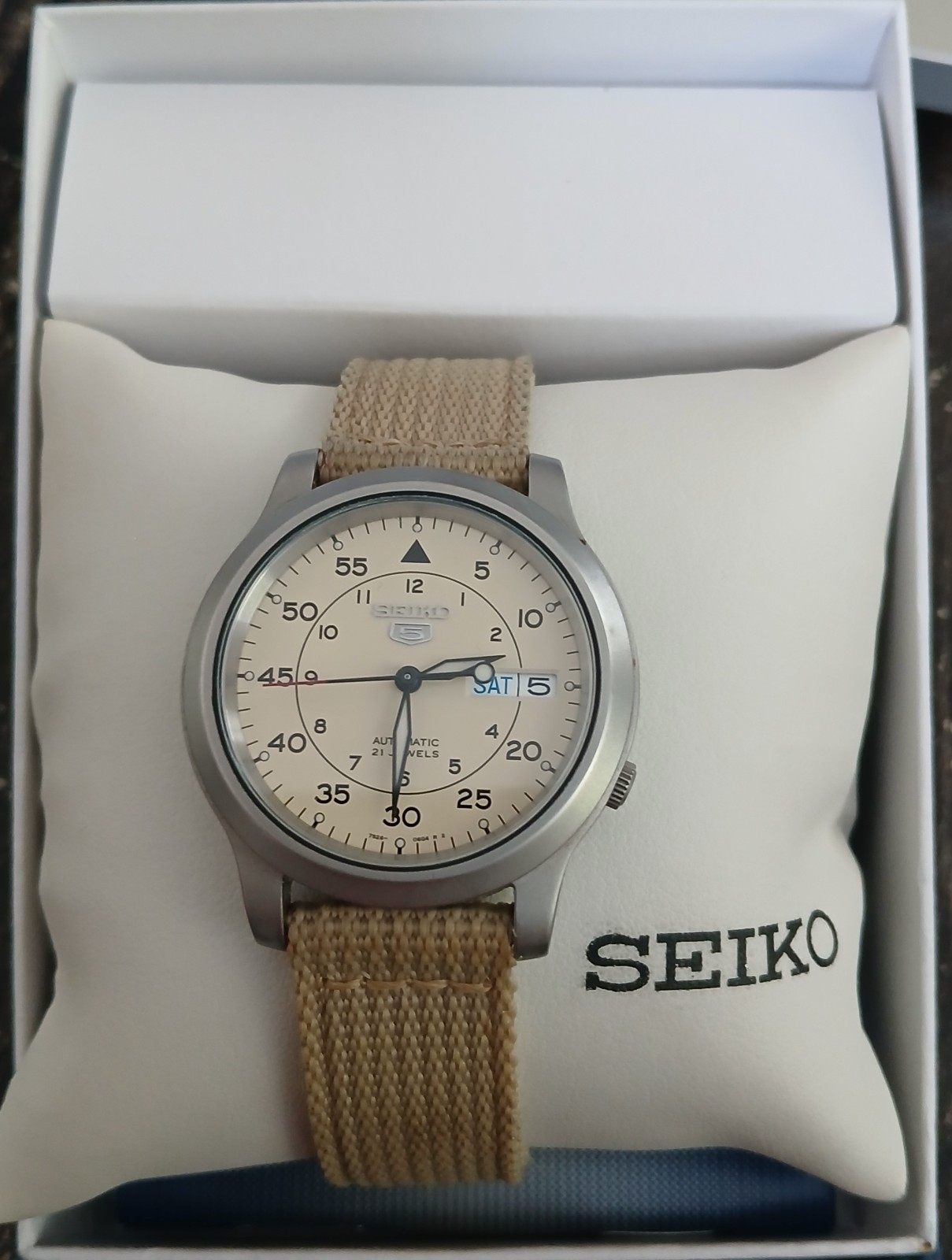 Seiko 5 Sports Beige Men’s Watch – SNK803