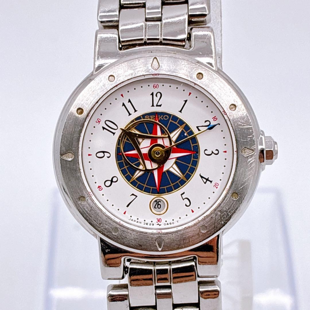 Seiko Levante Rose Compass Dial Vintage Quartz Wristwatch 3E29-0A60