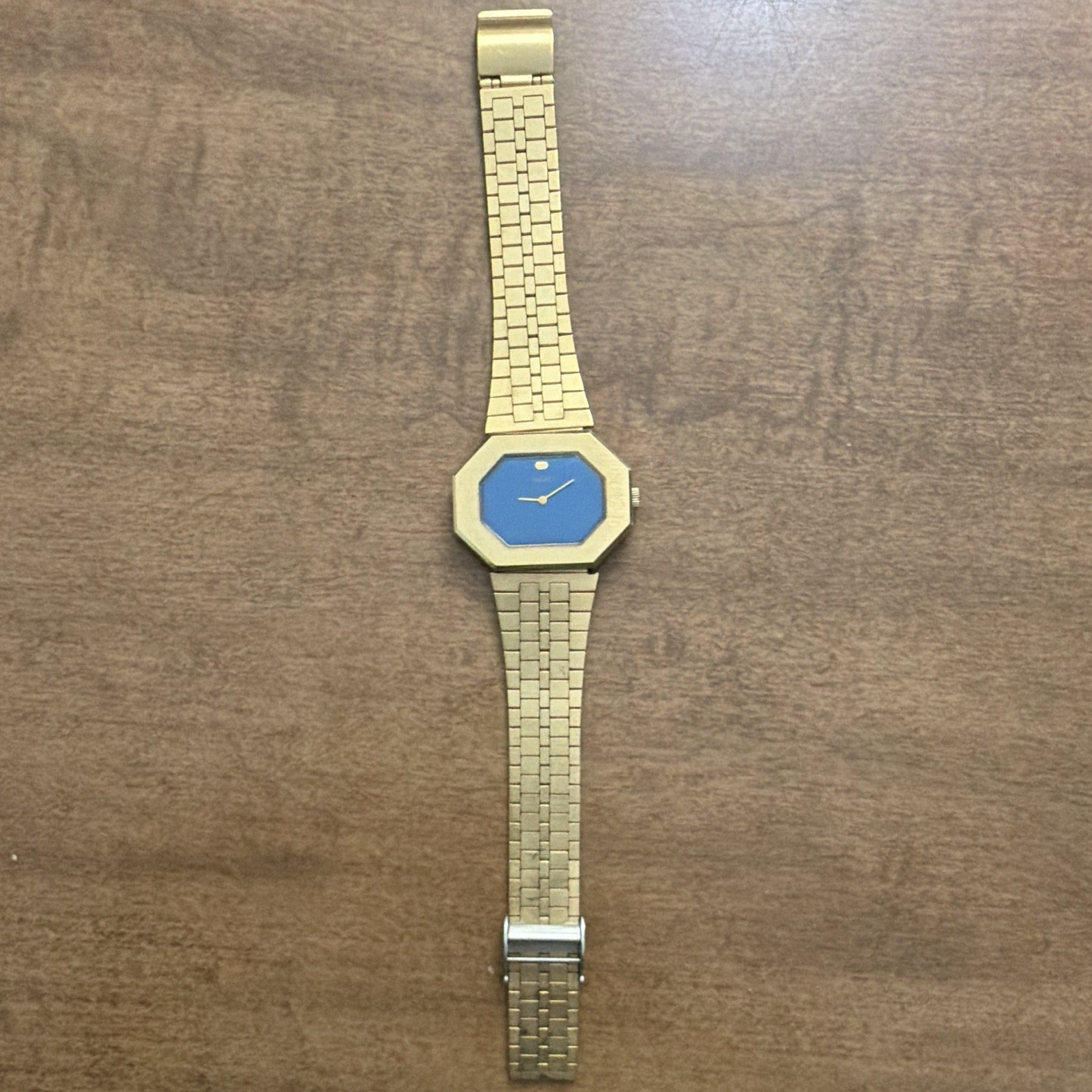 Seiko 11-8060 Quartz Blue Dial Octagon Case Two-Tone Bracelet 30mm Watch