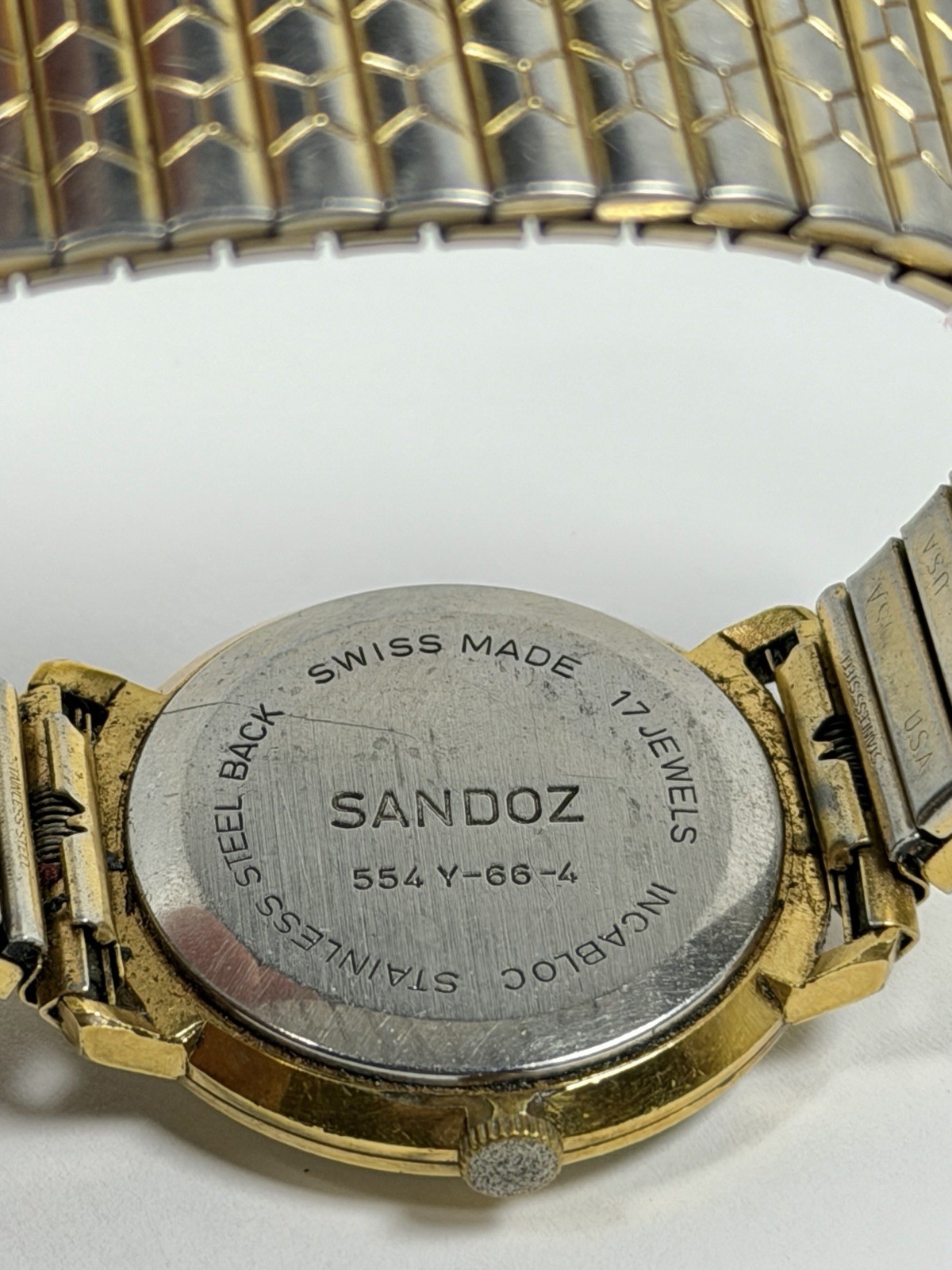 Sandoz 554-Y-66-4 Manual Wind Gents Watch Vintage Swiss Made – As Is