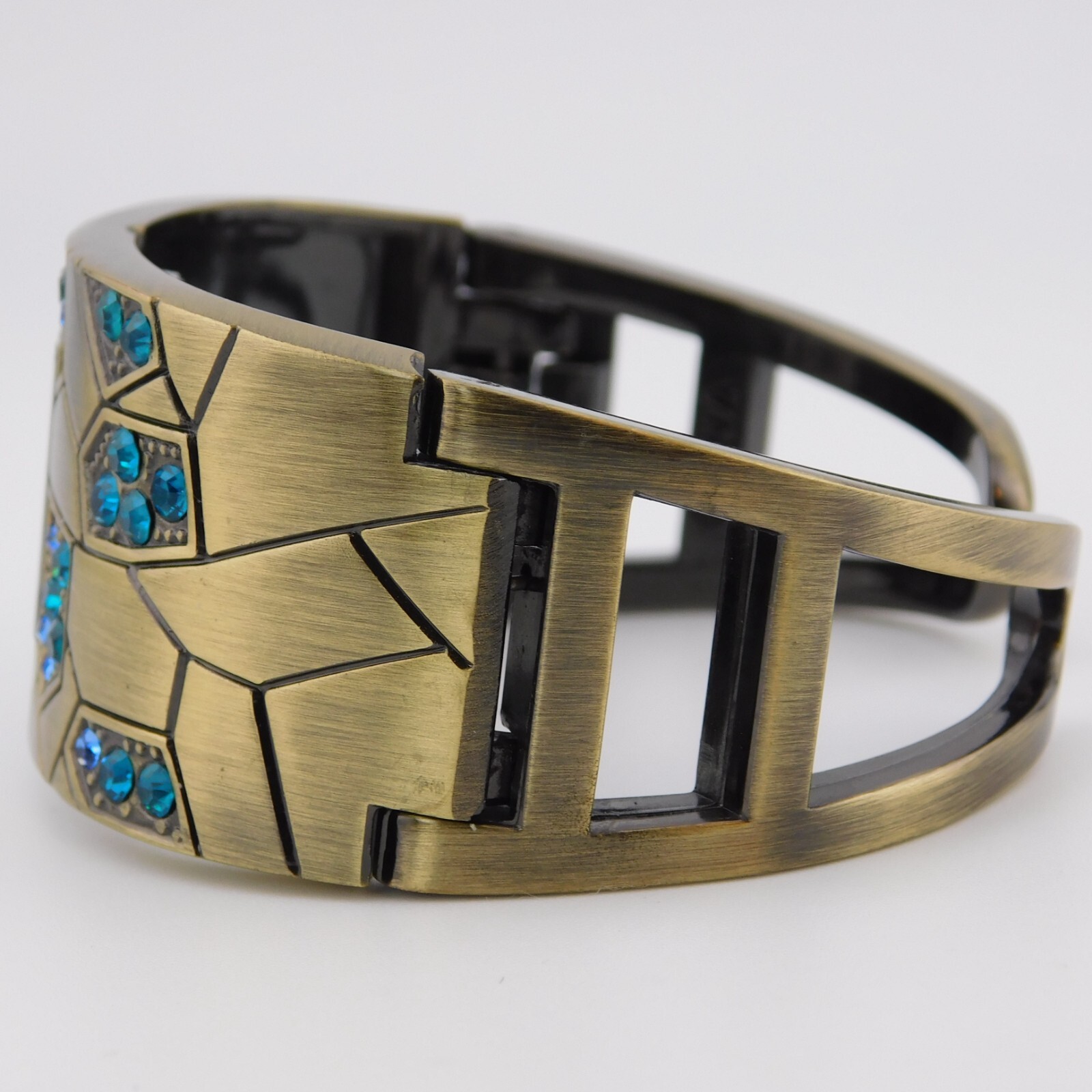 Bronze Tone Cuff Bracelet Quartz Analog Women’s Watch Sz. 6 3/4″ New Battery