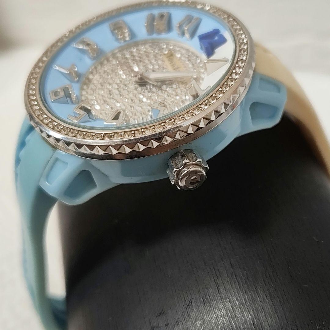 Tendence Ladies Quartz Watch Crystal Rhinestones Blue Dial From Japan