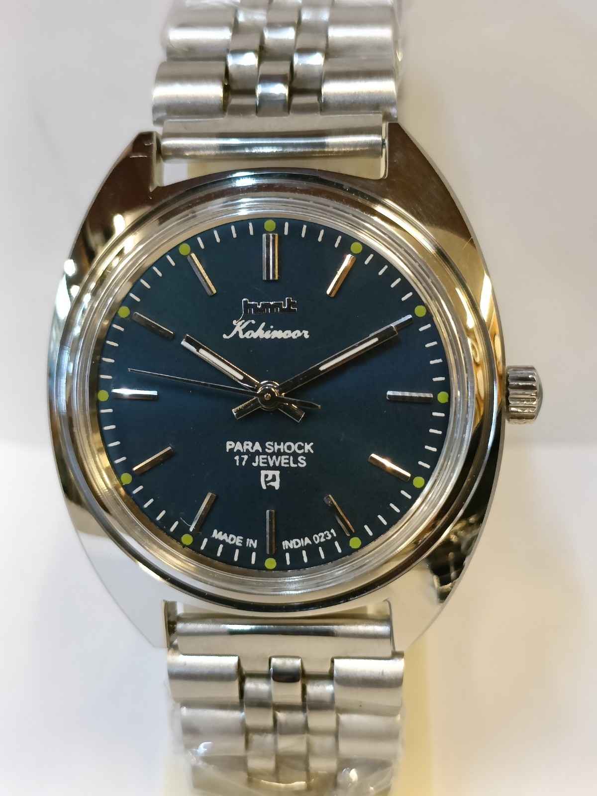 REFURBISHED HMT KOHINOOR 17J WINDING BLUE DIAL 0231 INDIA MEN’S WORKING