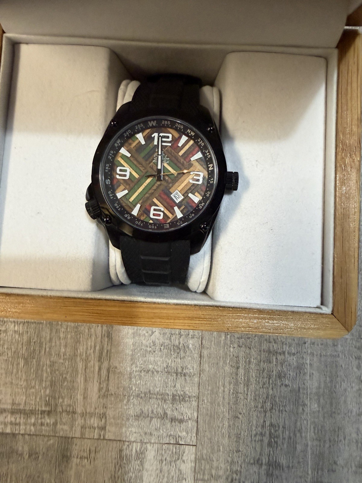 2nd Shot Pioneer Recycled Skateboard Watch 45mm Black Rubber Band New in Box