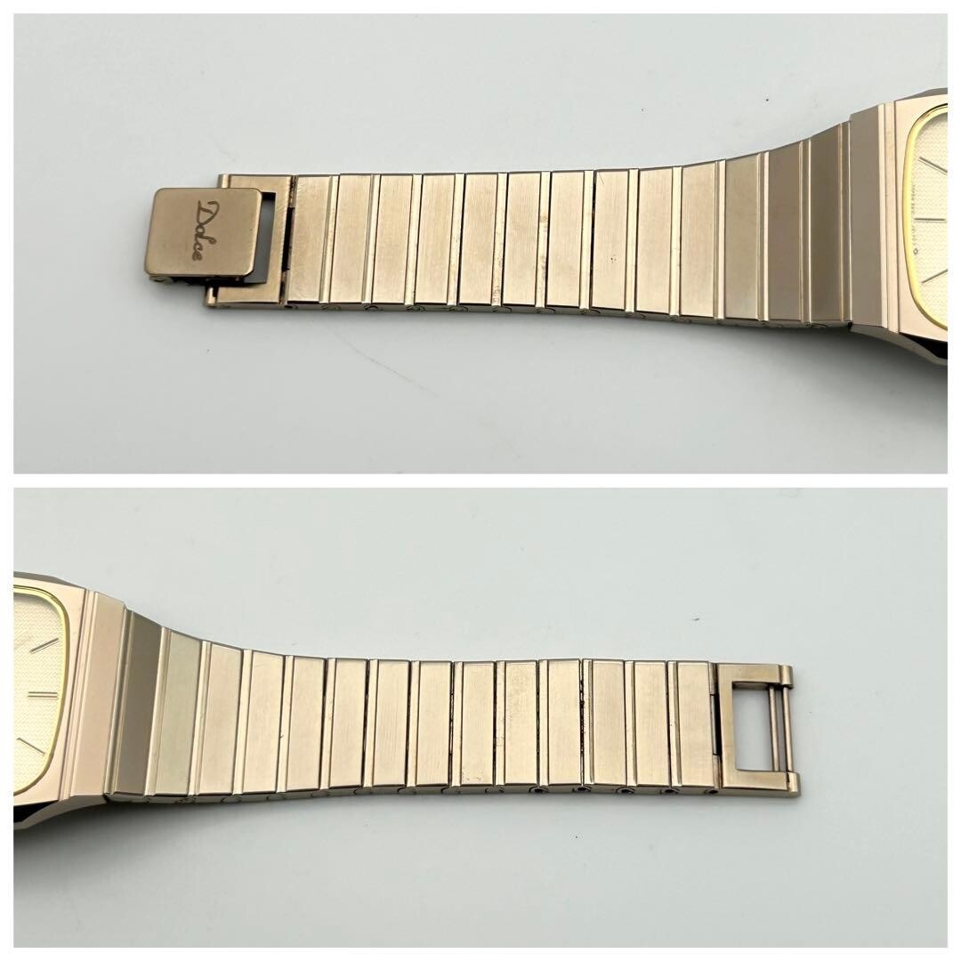 SEIKO Dolce 9531-5140 Gold Quartz Dress Watch Herringbone Dial 1987 Running