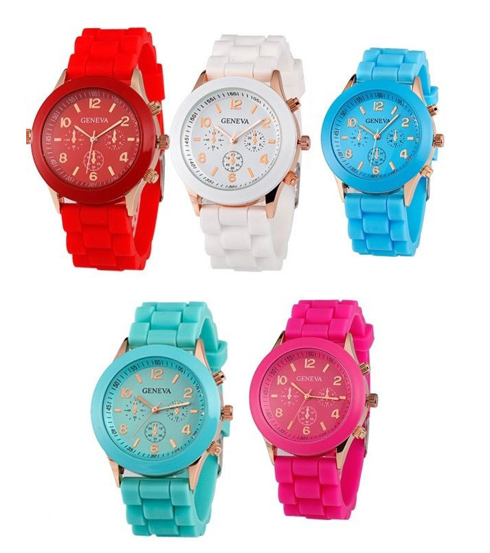 Geneva Unisex Quartz Watch Boys Girls Kids Adults Gel Sports Choice of 7 Colours