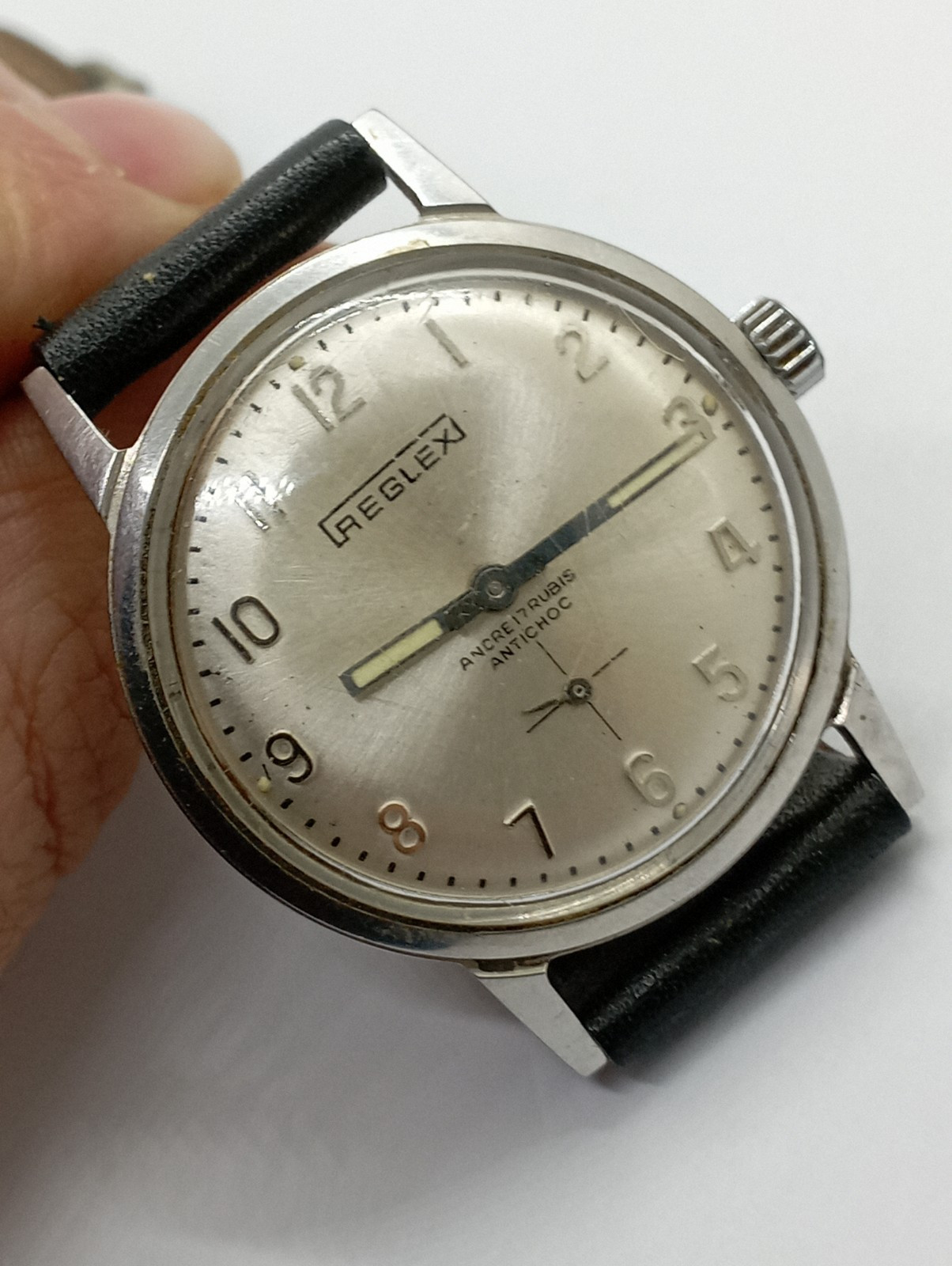 Vintage REGLEX ANCRE Cal. Cupillard 233-60 Watch Working Well ALL S. STEEL