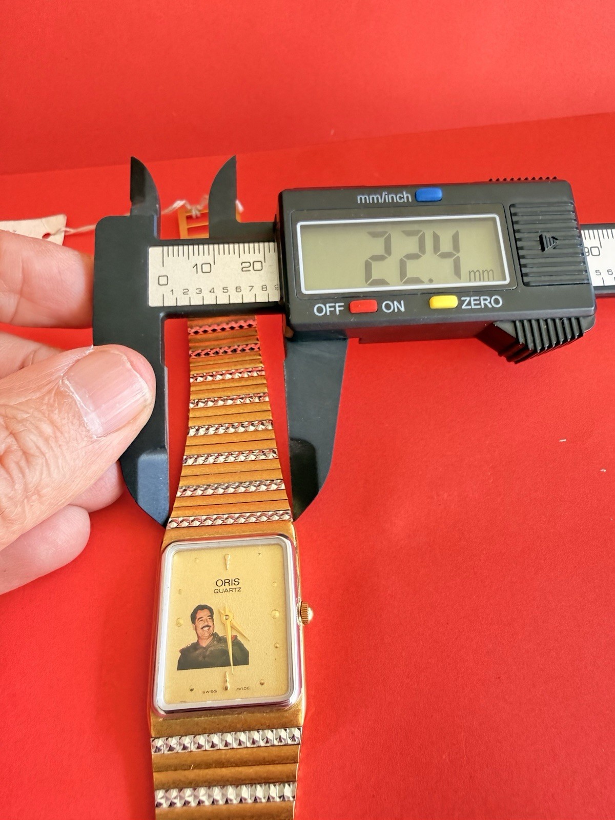 SWISS ORIS President Saddam Hussein Iraq Photo Dial Watch BOX NEW Size R4