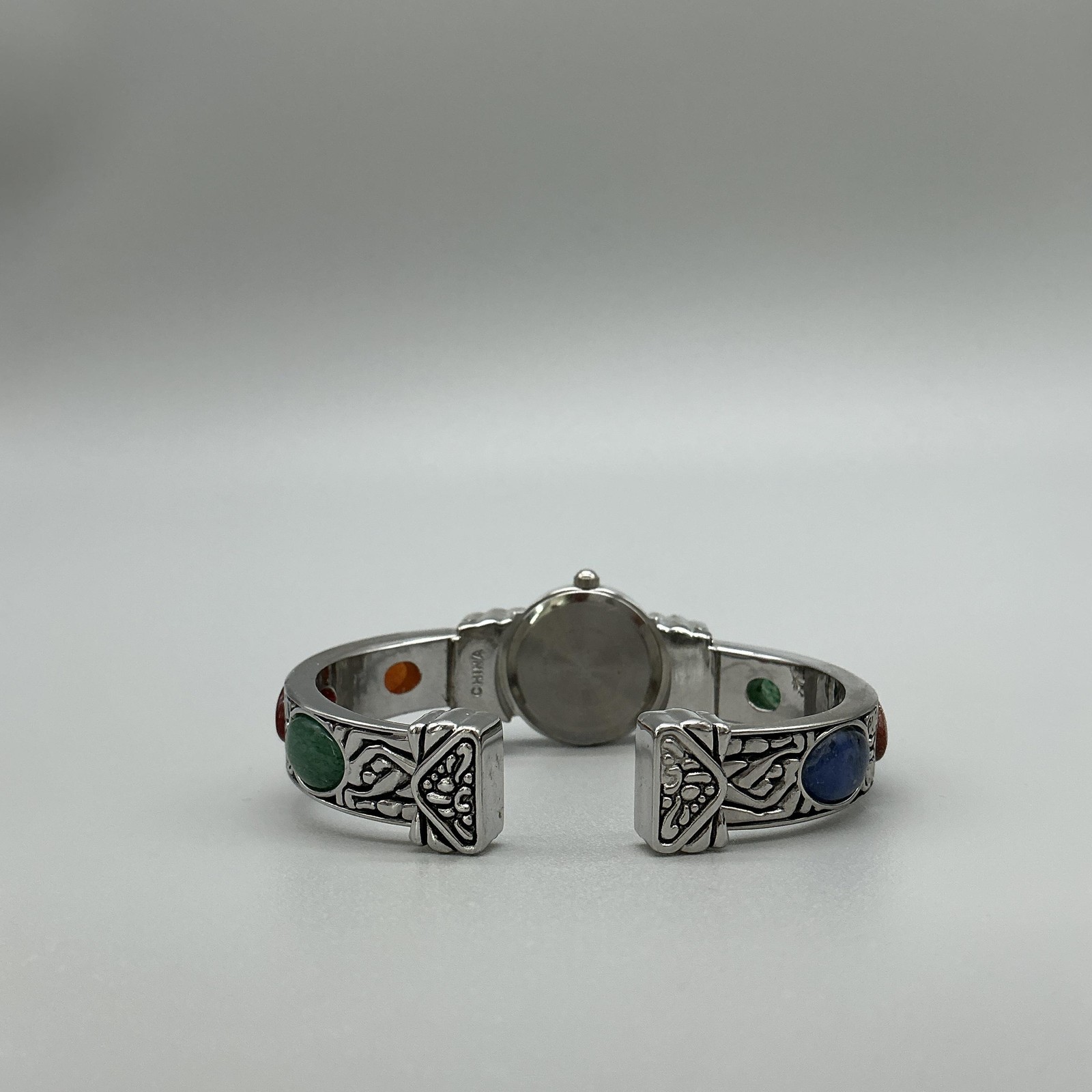Vivani Womens Watch 22mm White Dial Multicolor Stone Bangle 70-5533 New Battery