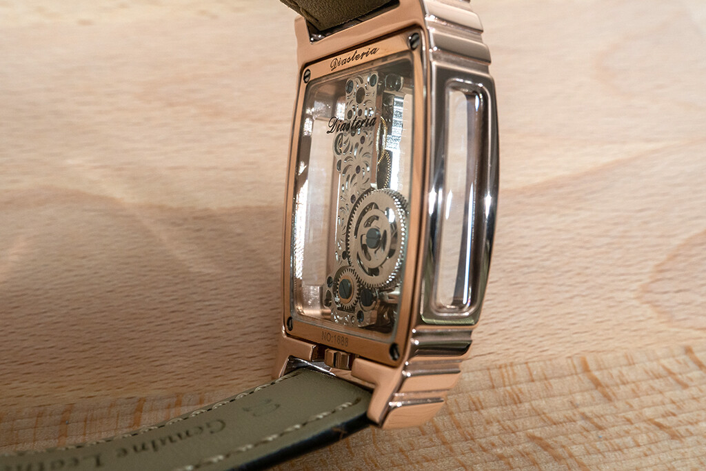 Mens Bridge Manual Mechanical Watch – Rose Gold Brown Leather Diasteria 1688