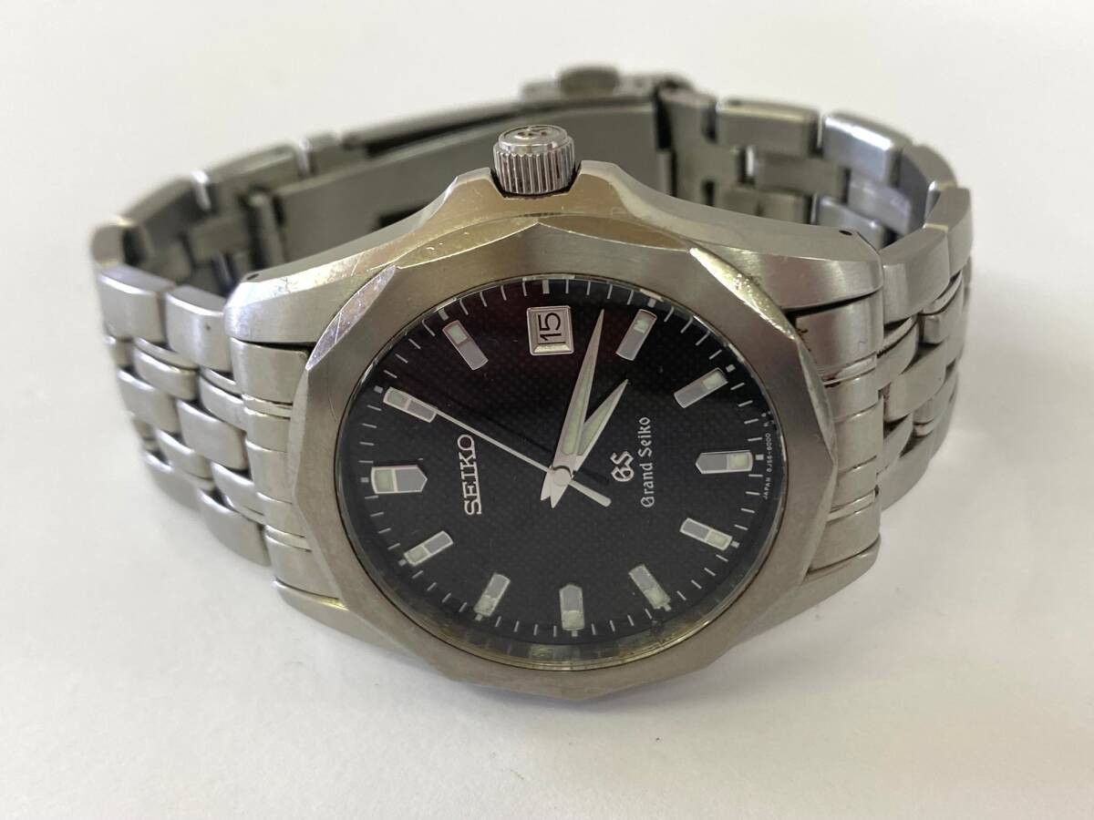 Grand Seiko SBGF001 8J56-8000 Quartz Black Dial 37mm Men’s Watch Date Stainless