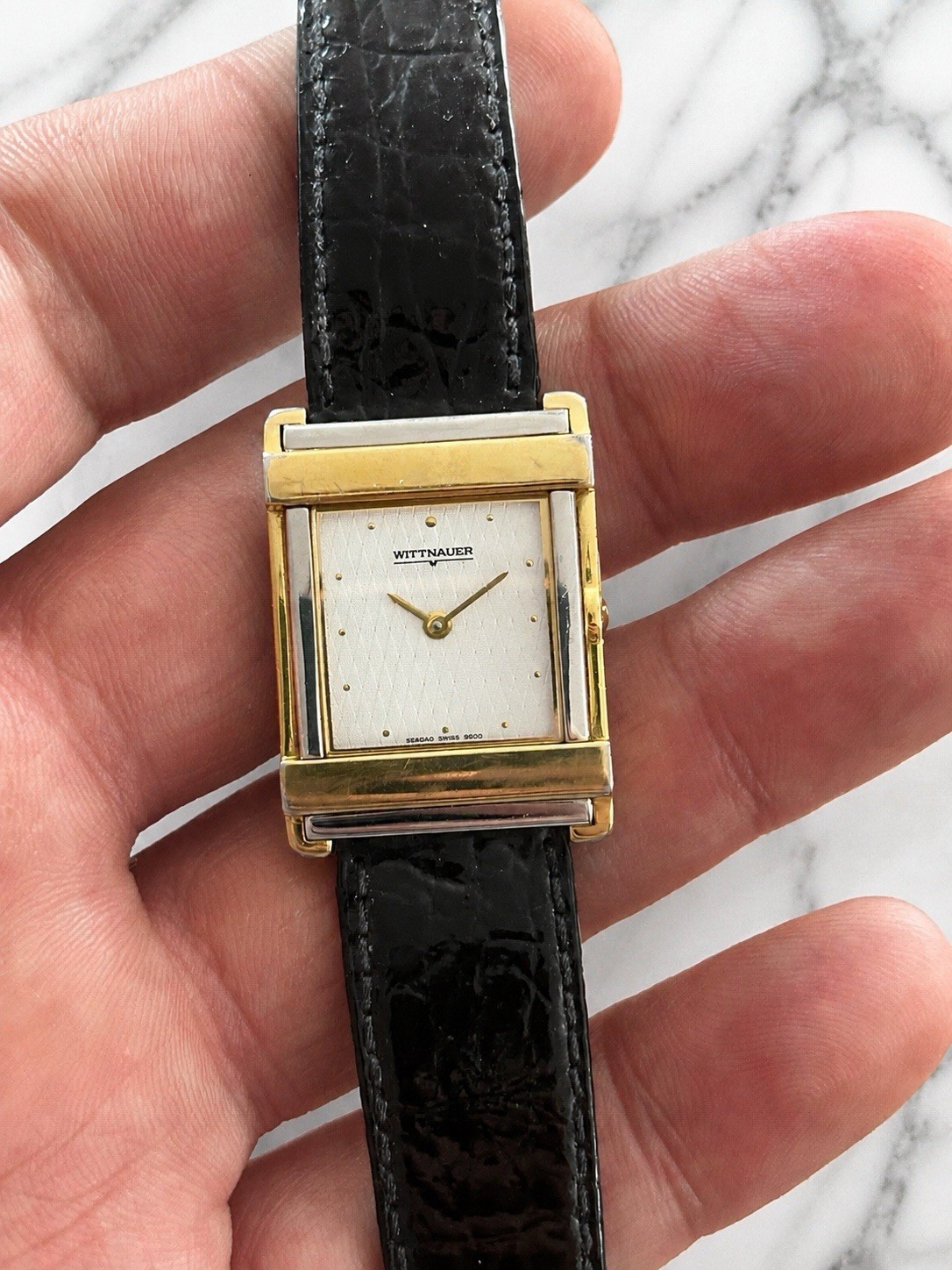 😍 RUNS GREAT! NRMT Vintage 1980s Swiss WITTNAUER LONGINES Quartz Tank Watch 😍