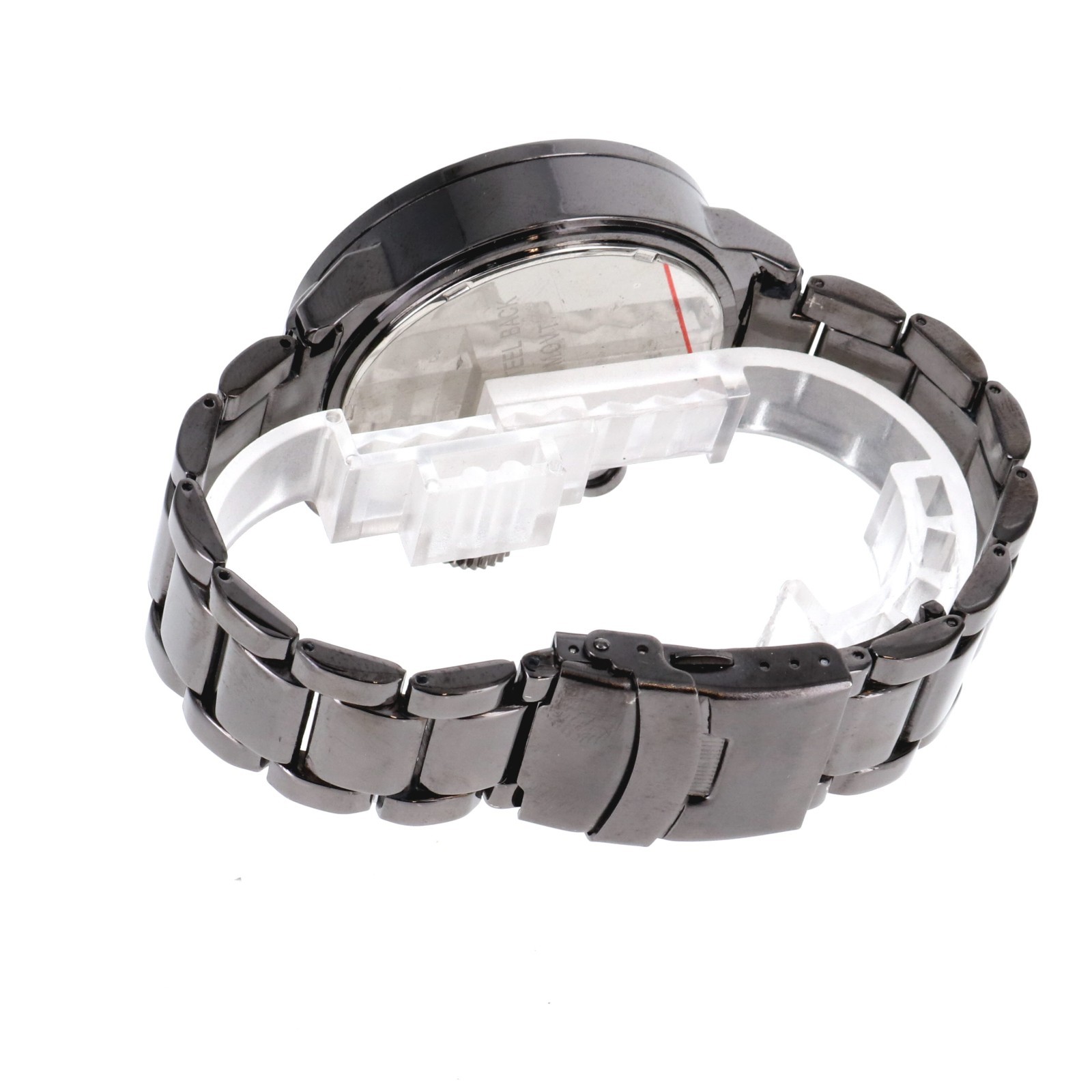 Venus collection Men’s Oversize Watch & Crown Black Finish Metal Band 46mm