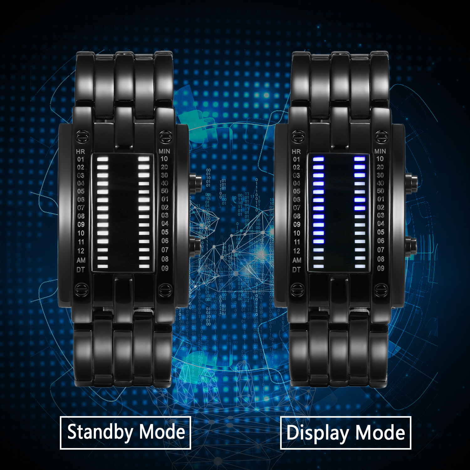 Men’s Women’s Binary Watches Luminous Sport Date Digital LED Couples Wrist Watch