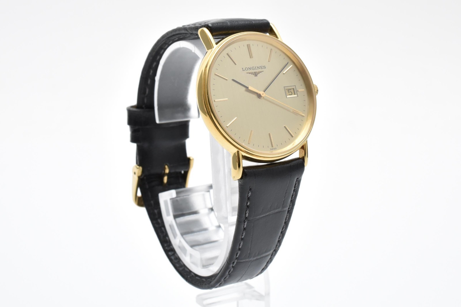 Vintage! [NEAR MINT] Longines Grand Classic L4.720.2 Gold Date Qz Men’s JAPAN