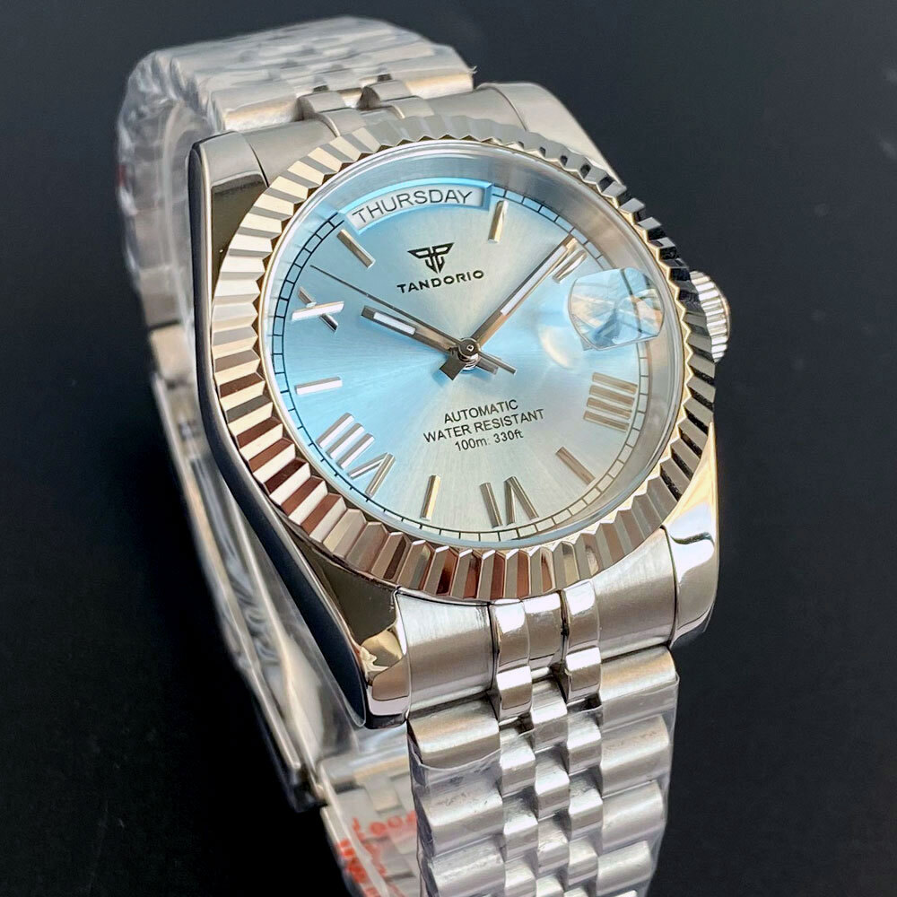 Tandorio 200M Dive 36mm 39mm Date Week Sunburst Dial Roman Number NH35 Men Watch